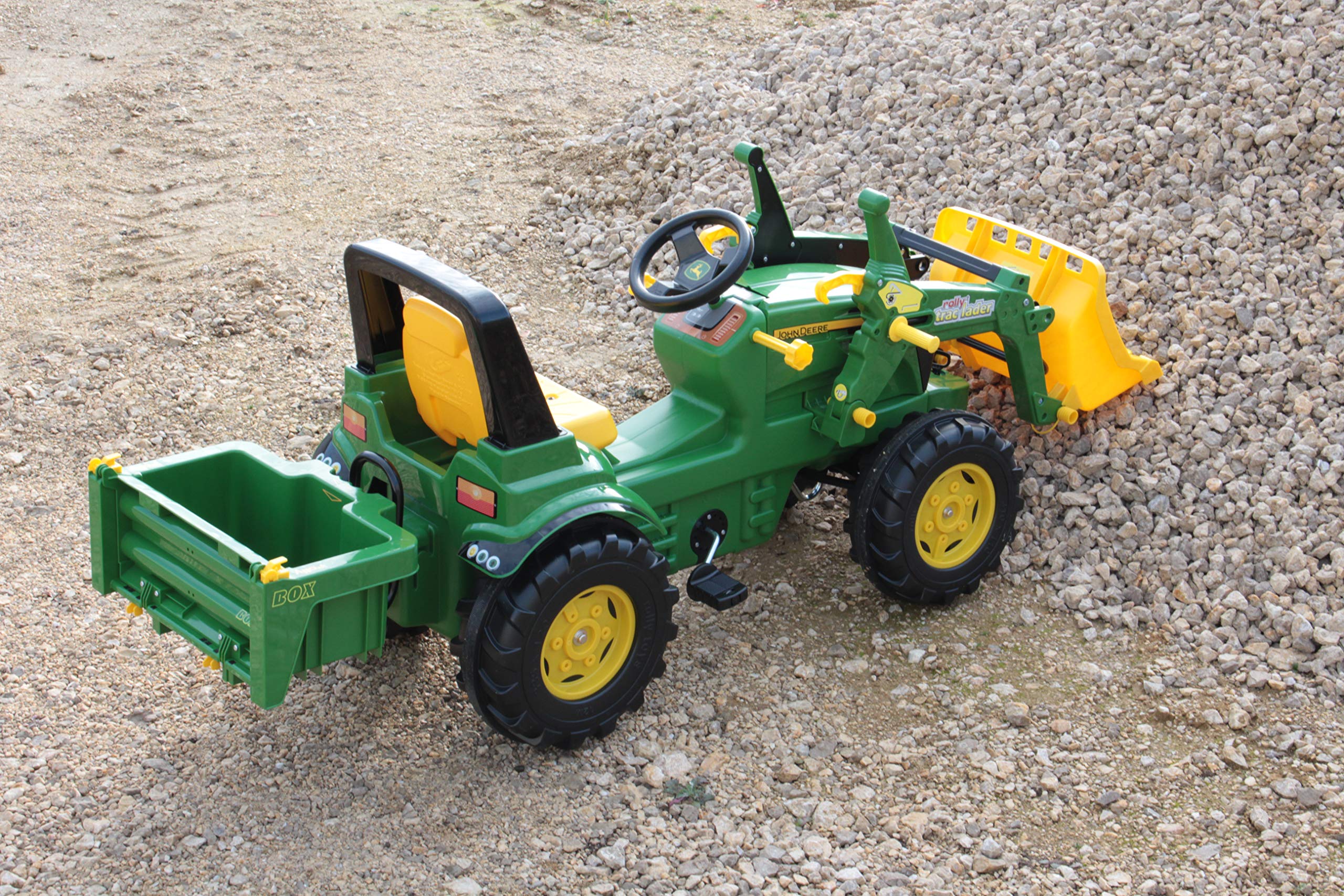 John Deere 7930 Pedal Tractor Toy for Kids Ages 3-8 with Front Loader, Transport Platform & Brake - Green Ride-On Tractor, 110 x 52 x 54 cm - Outdoor Farm Pretend Play & Backyard Fun