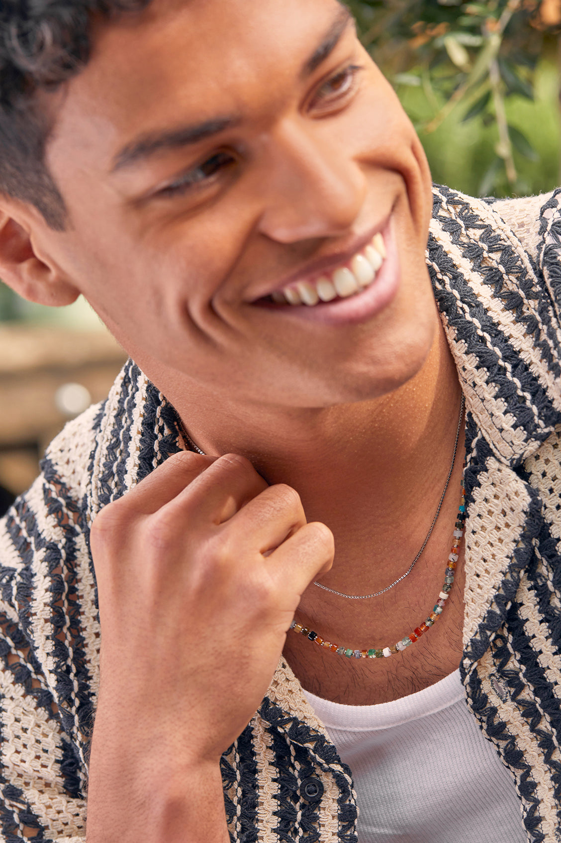 Men's Gemstone Rondelle Necklace - Natural Stone Beaded Jewelry for Men | Perfect for Gifts, Weddings & Everyday Wear