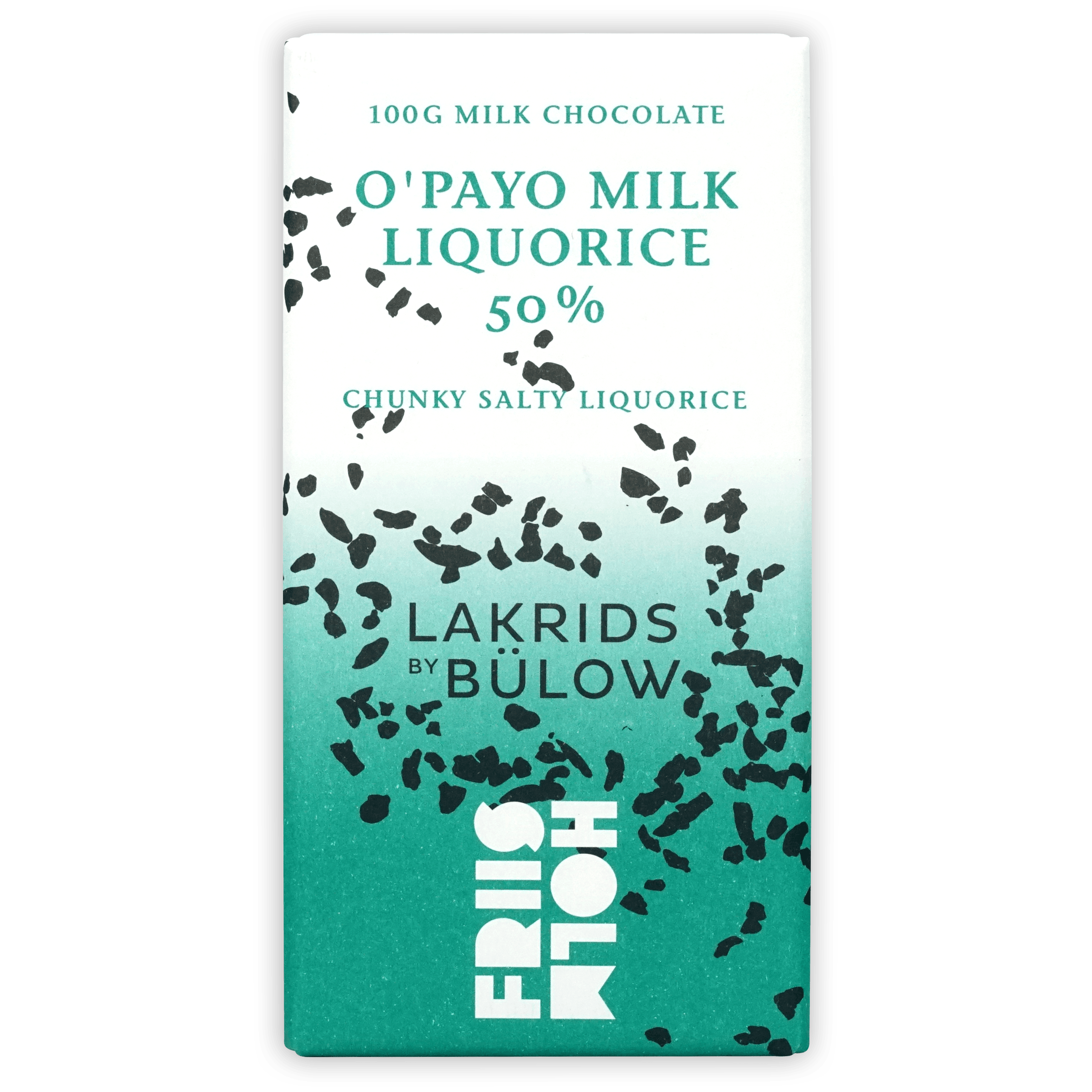 Friis Holm O'Payo Milk Chocolate Bar with Liquorice 50% Cocoa - Perfect for Gifting, Desserts & Gourmet Snacking