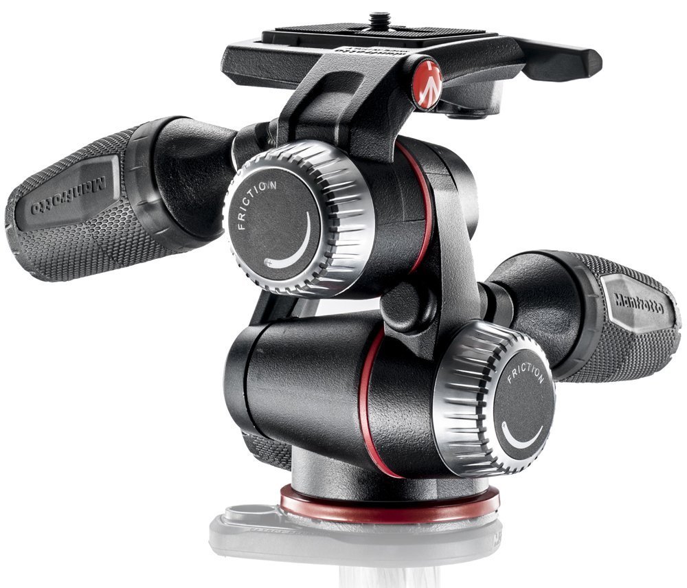 Manfrotto MHXPRO-3W X-PRO 3-Way Tripod Head with Retractable Levers & Friction Control | Includes 2 ZAYKiR Quick Release Plates | Perfect for Photography, Videography & Studio Work