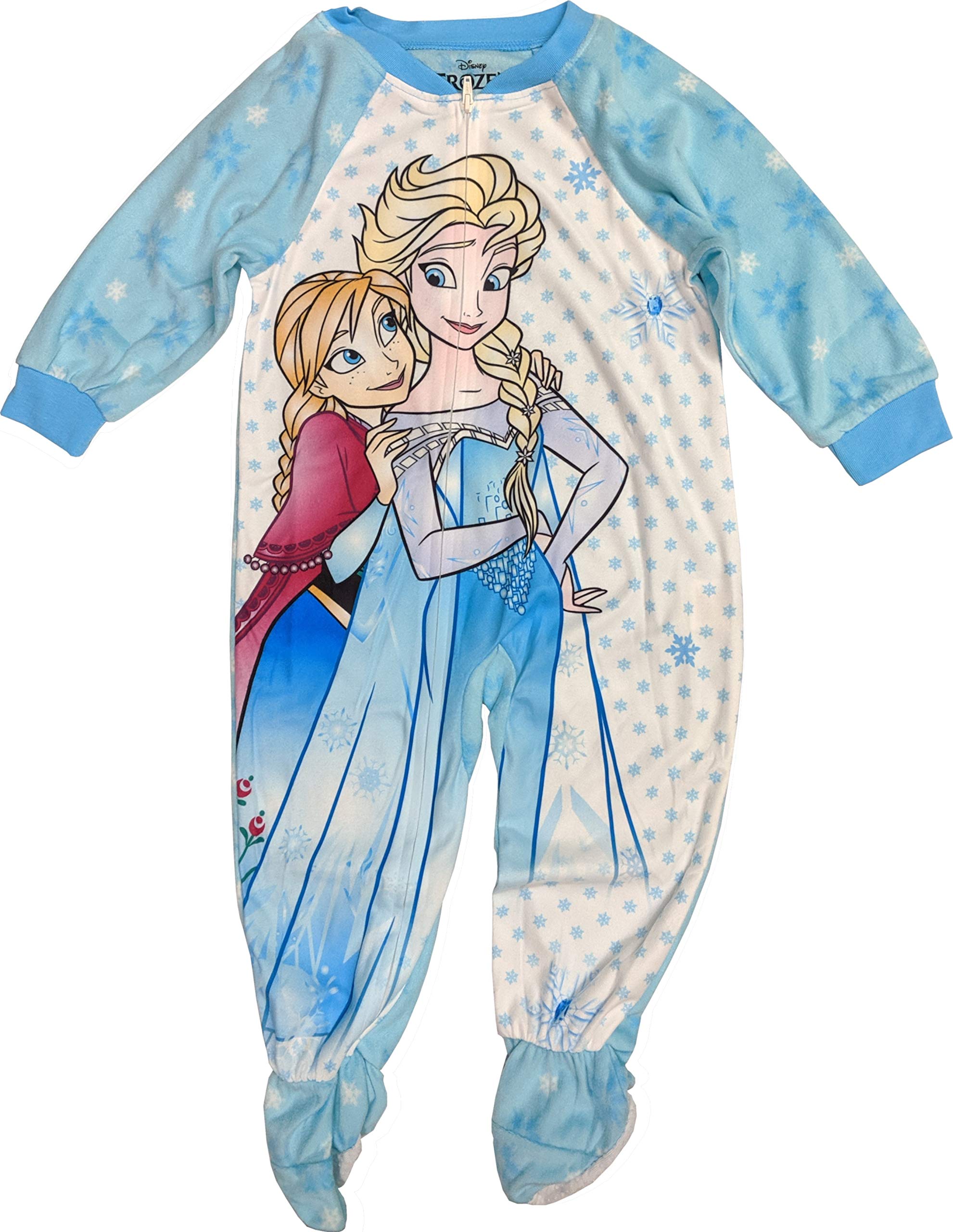 Disney Frozen Pajamas for Toddlers - Elsa & Anna Footed Blanket Sleeper | Warm Kids Sleepwear for Winter Nights & Cozy Bedtime