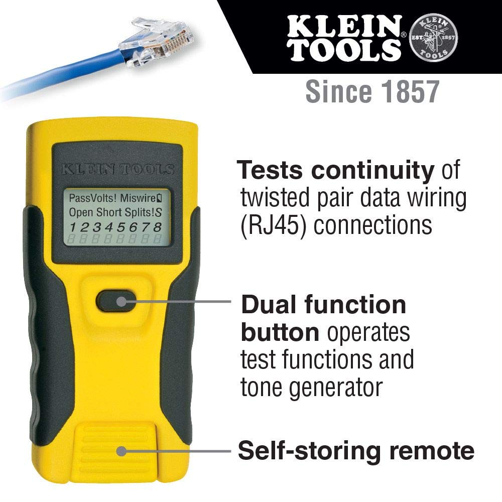 Klein Tools VDV026-812 LAN Cable Installation and Network Tester Starter Kit for Ethernet, Cat5, Cat6 - Perfect for IT Professionals, Network Technicians, and Home Networking Setup