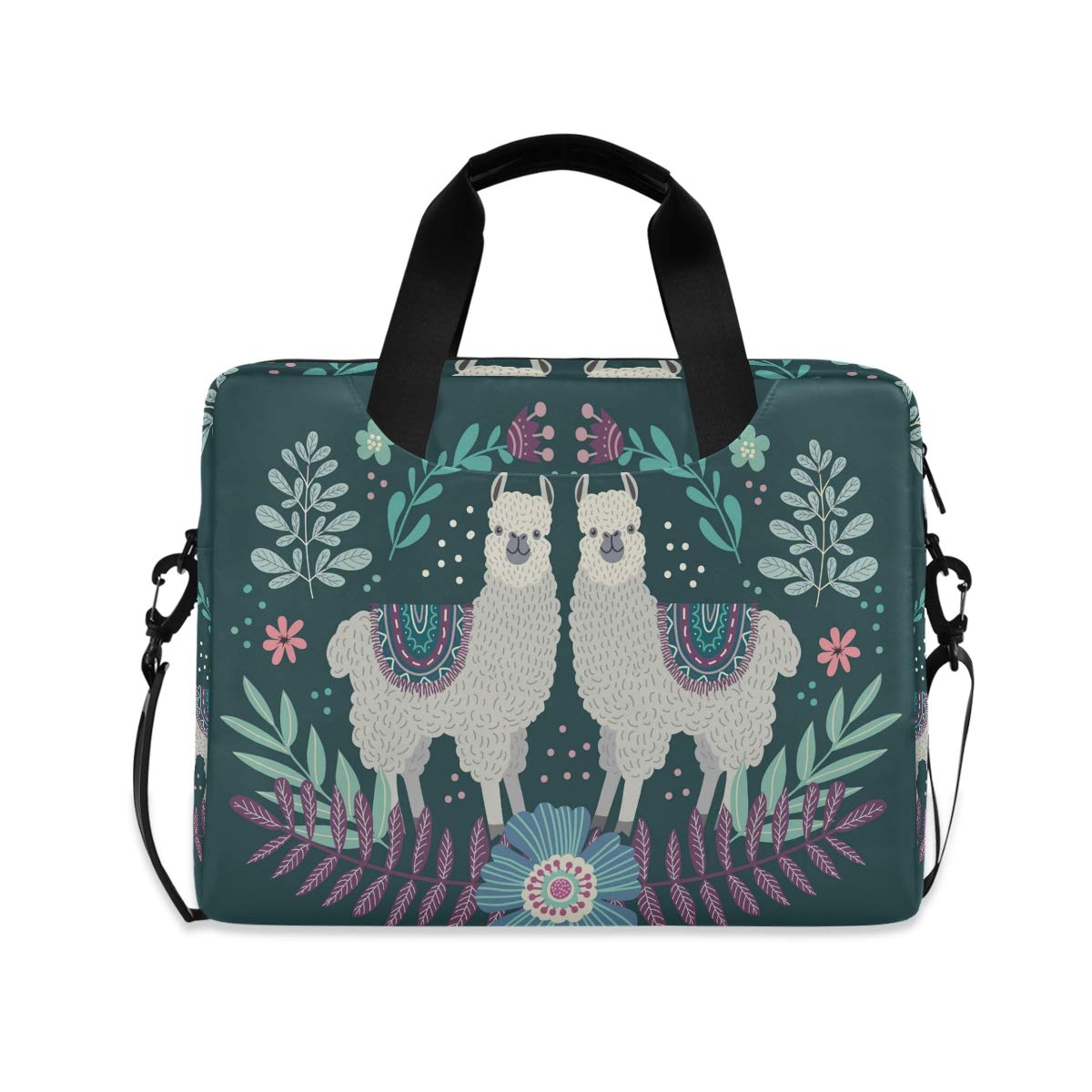 ALAZA Cartoon Llamas Laptop Sleeve Case - Portable Crossbody Messenger Bag with Adjustable Strap for 13 14 15.6 Inch MacBook & Laptops - Perfect for Work, School & Travel