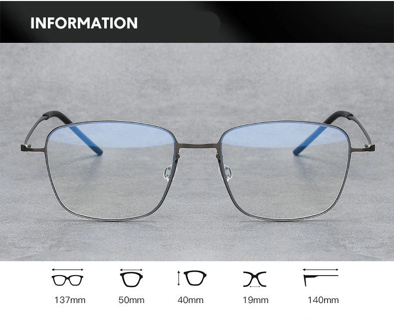 Stylish Black Titanium Square Screwless Eyeglasses for Women - Lightweight & Durable Full Rim Frames (Model 45530) | Perfect for Office, Reading & Everyday Fashion