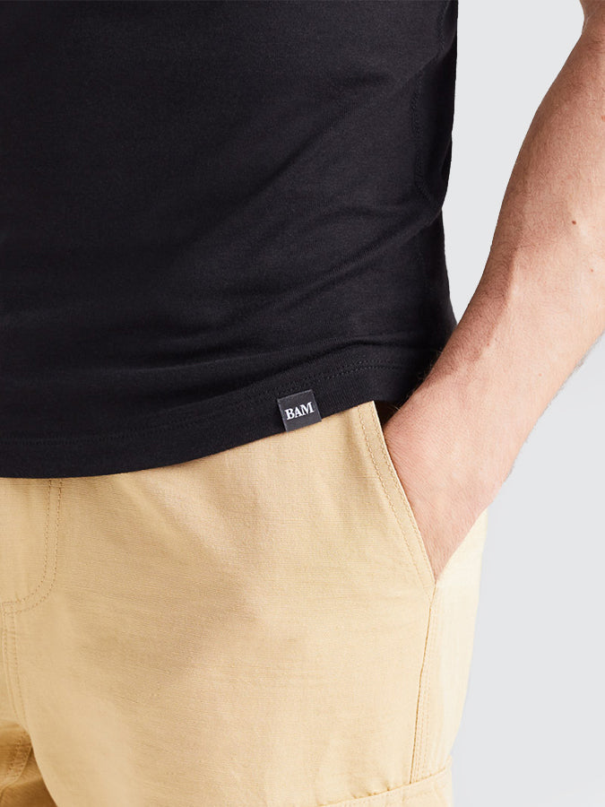 BAM Origin Luxe Men's Bamboo T-Shirt - Soft Eco-Friendly Black Tee for Casual Wear & Travel | Sustainable Fashion