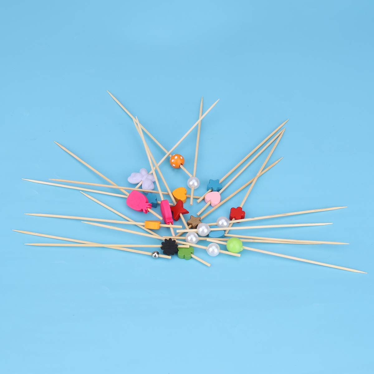 100pcs Colorful Fruit Picks for Cocktails, Desserts & Party Platters - Cabilock Reusable Plastic Skewers for Appetizers, Cheese, Fruits & Snacks - Perfect for Weddings, BBQs & Entertaining