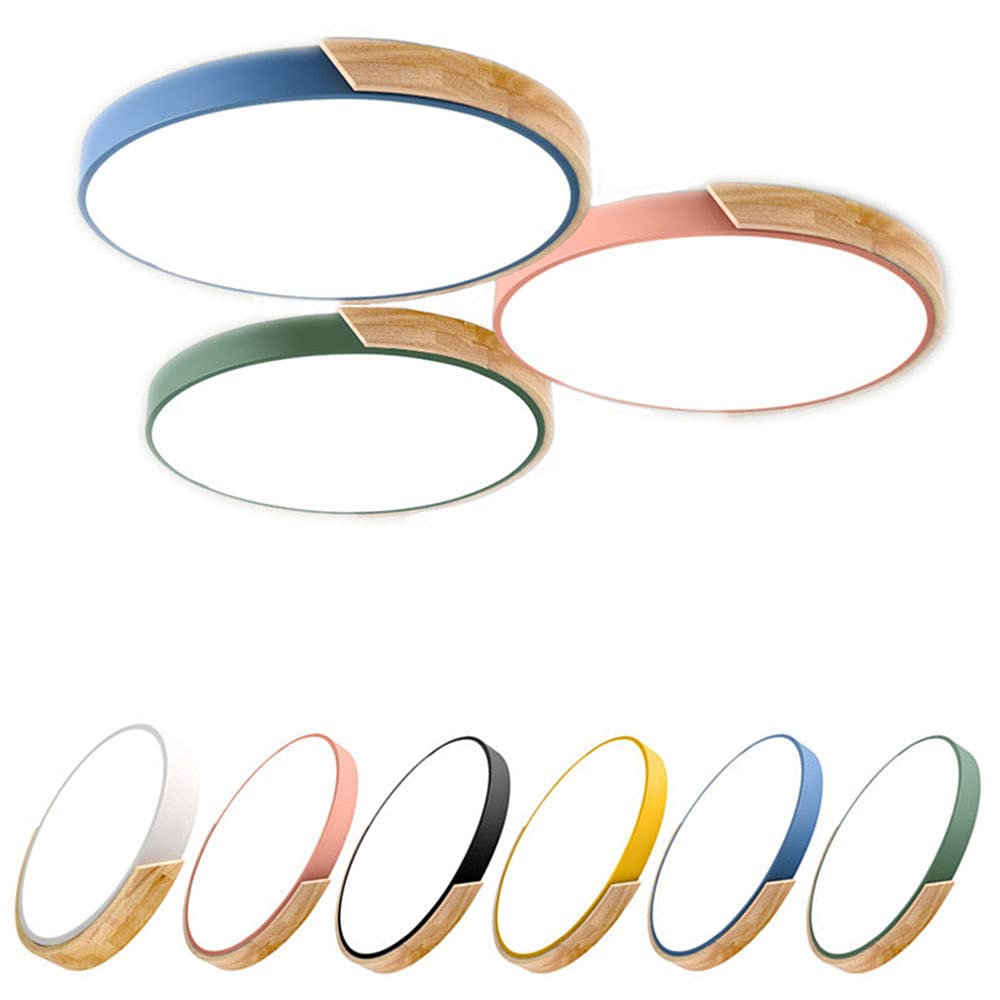 Dimmable LED Panel Ceiling Light - Tri-Color Flush Mount Lighting Fixture, Easy to Install, Modern Nordic Macaron Design for Kids Room, Bedroom & Living Room Lighting