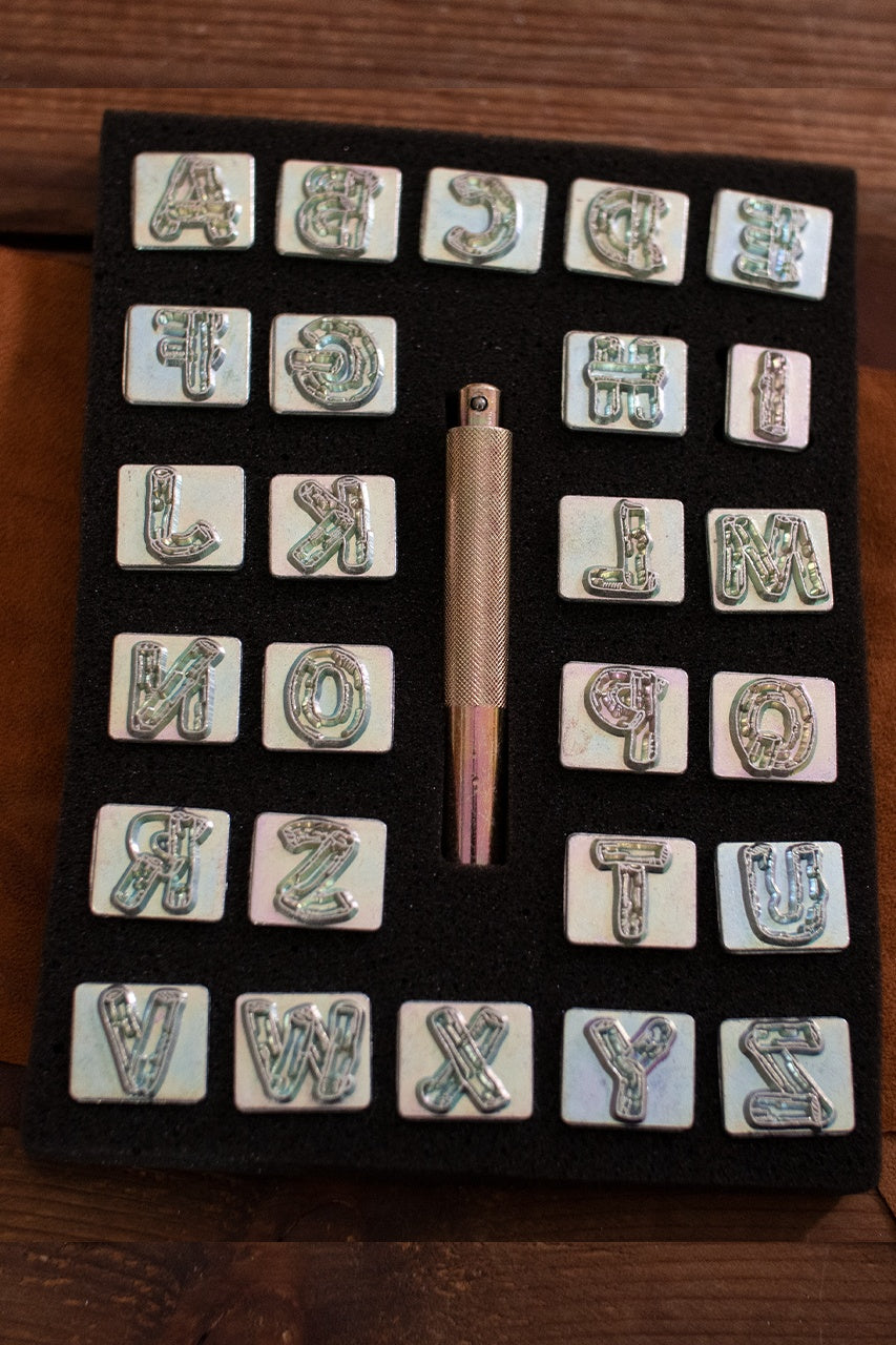 Wooden Alphabet Embossing Tool Set - 19.05mm Letter Stamps for DIY Crafts, Scrapbooking & Leather Working | Perfect for Card Making, Journaling & Personalized Gifts