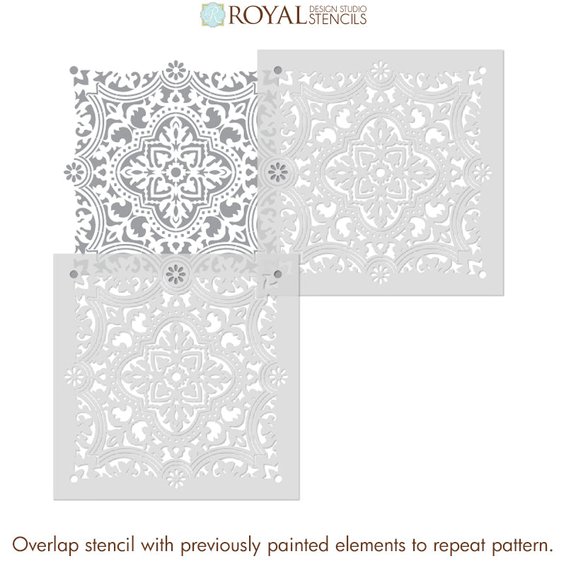 Anatolia Tile Stencil Kit - Reusable DIY Ceramic & Mosaic Tile Painting Template for Home Decor, Bathroom & Kitchen Backsplash - Perfect for DIY Crafts, Wall Art & Floor Designs