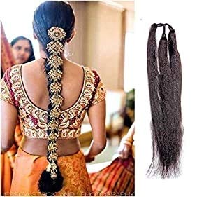 Premium Synthetic Hair Extension - Glan Hair Parandi Choti for Women & Girls (Dark Brown, 1-Pack) - Perfect for Weddings, Parties & Daily Styling