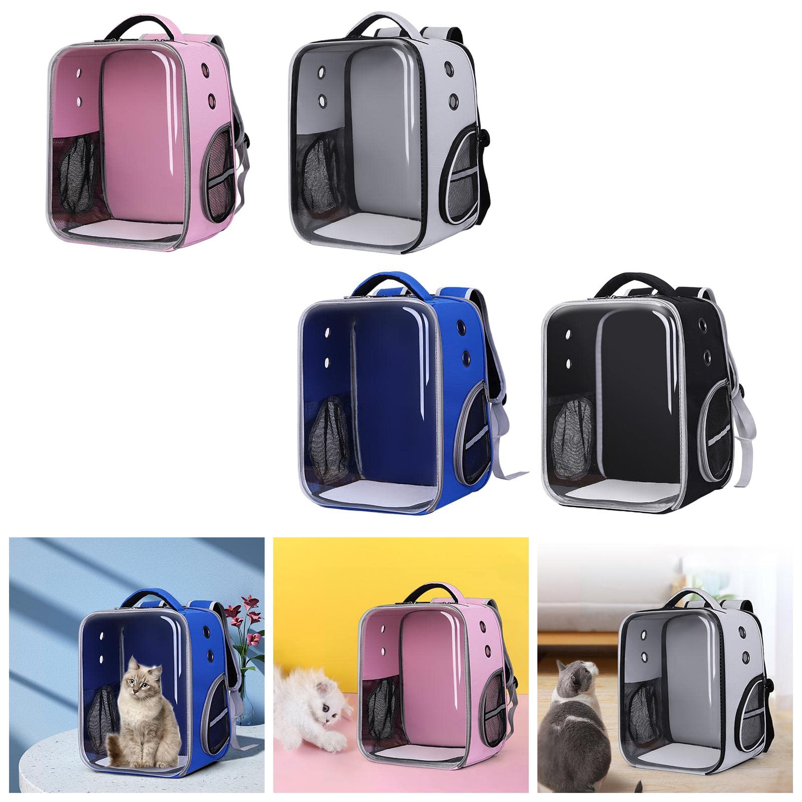 Enakshi Breathable Mesh Transparent Cat Carrier Bag for Outdoor Strolling & Travel - Lightweight Pet Carrier for Cats & Small Pets - Perfect for Vet Visits, Road Trips & Air Travel
