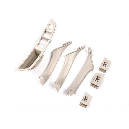 7Pcs Left Hand Drive LHD Interior Door Handle Panel Trim Cover Set for BMW 5 Series F10 F11 - Gray, Beige, Black (Cream) | Easy Installation & Premium Upgrade for Car Interior Aesthetics