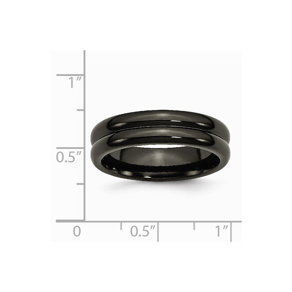 Solid Titanium Black Titanium Domed 6mm Wedding Band Ring for Men - Durable & Comfortable Titanium Wedding Ring for Everyday Wear, Anniversary, and Special Occasions