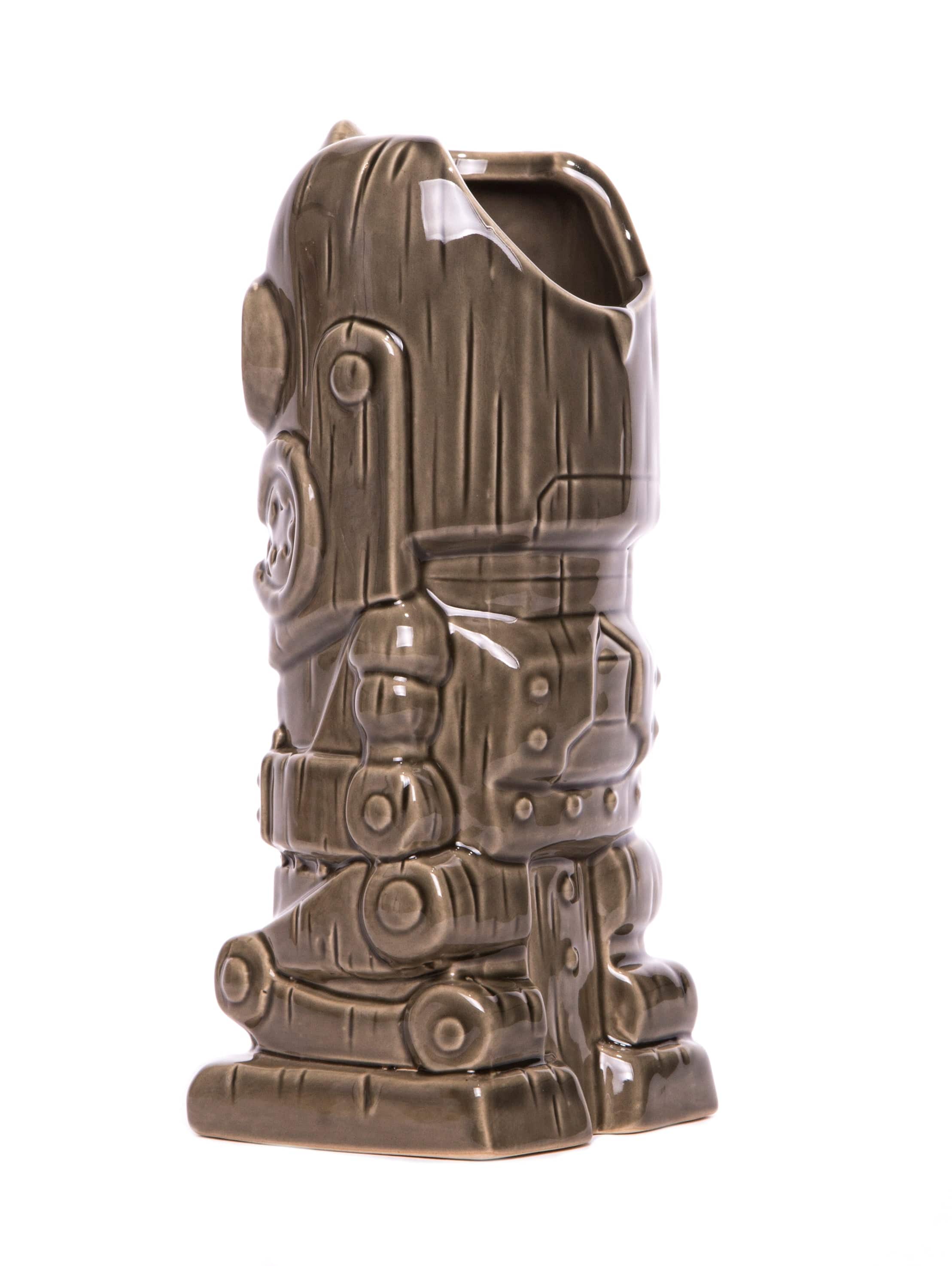 Iron Giant Ceramic Tiki Mug - 16oz Grey Handcrafted Tiki Cup for Tropical Cocktails, Home Bar Decor & Themed Parties | Perfect for Luau, Beach Parties & Summer Gatherings