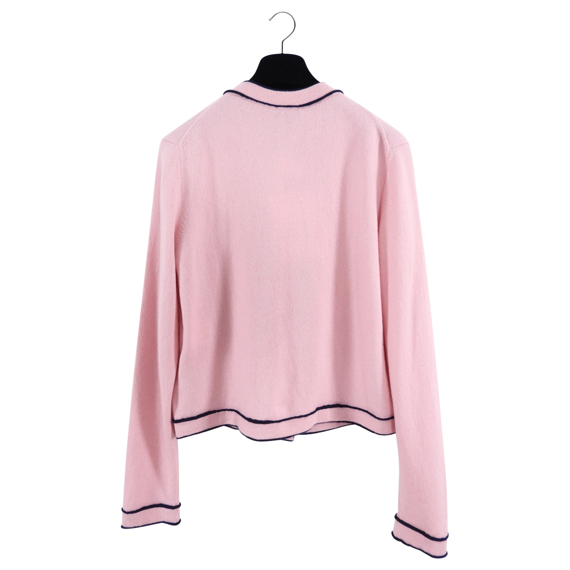 Chanel 21S Pink Cashmere Cardigan Sweater with Signature No.5 Buttons - Size FR38 / US Small - Perfect for Spring Outfits & Luxury Fashion Events