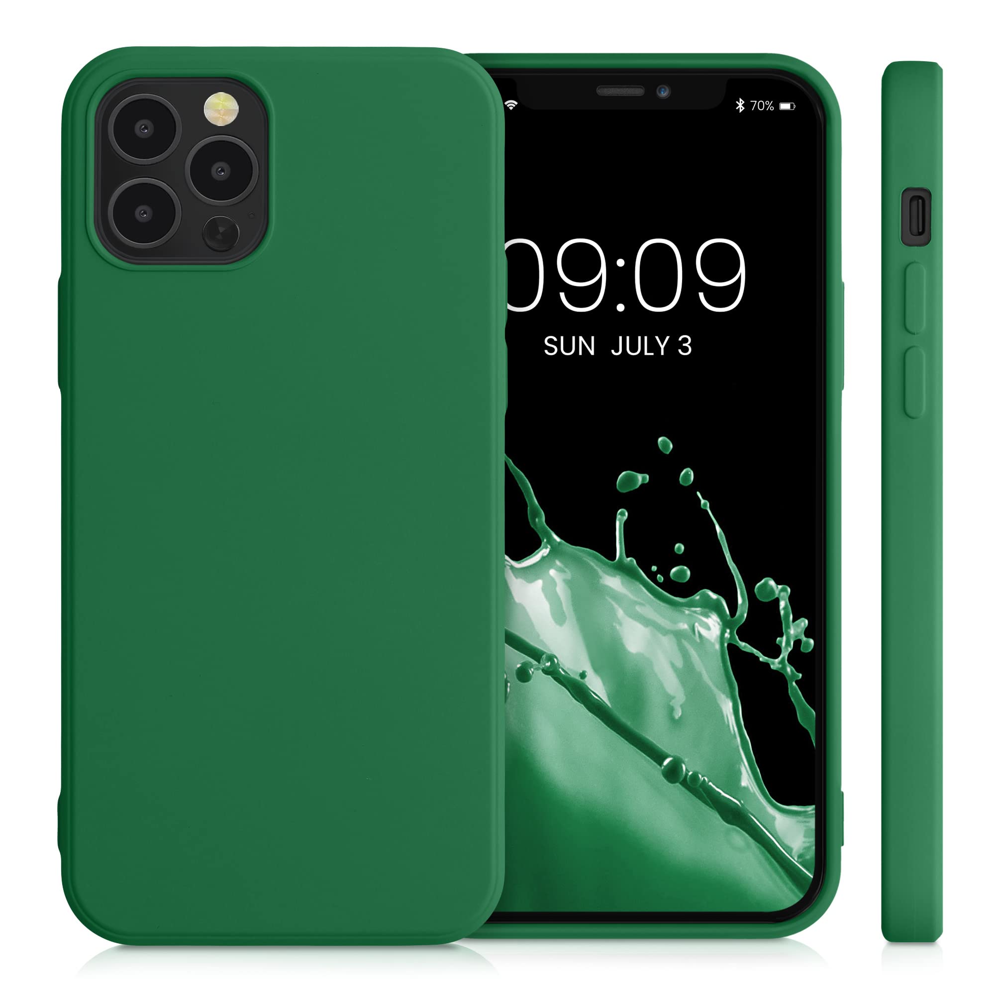 kwmobile Slim Protective TPU Silicone Phone Case for Apple iPhone 12 & iPhone 12 Pro - Shockproof Cover with Soft Grip - Pixie Green - Perfect for Everyday Use & Outdoor Activities