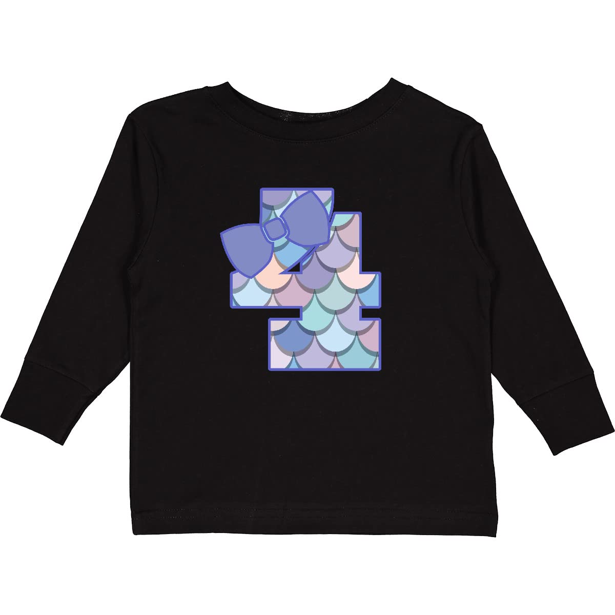 Inktastic 4th Birthday Mermaid Toddler T-Shirt - Cute 4 Year Old Girls Long Sleeve Top for Birthday Party & Casual Wear