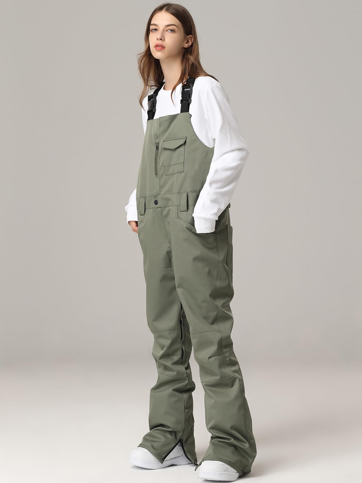 SEARIPE Women's Waterproof Insulated Ski Pants - Adjustable Snow Bib Overalls with Ripstop Fabric for Skiing & Snowboarding | Winter Sports & Outdoor Activities