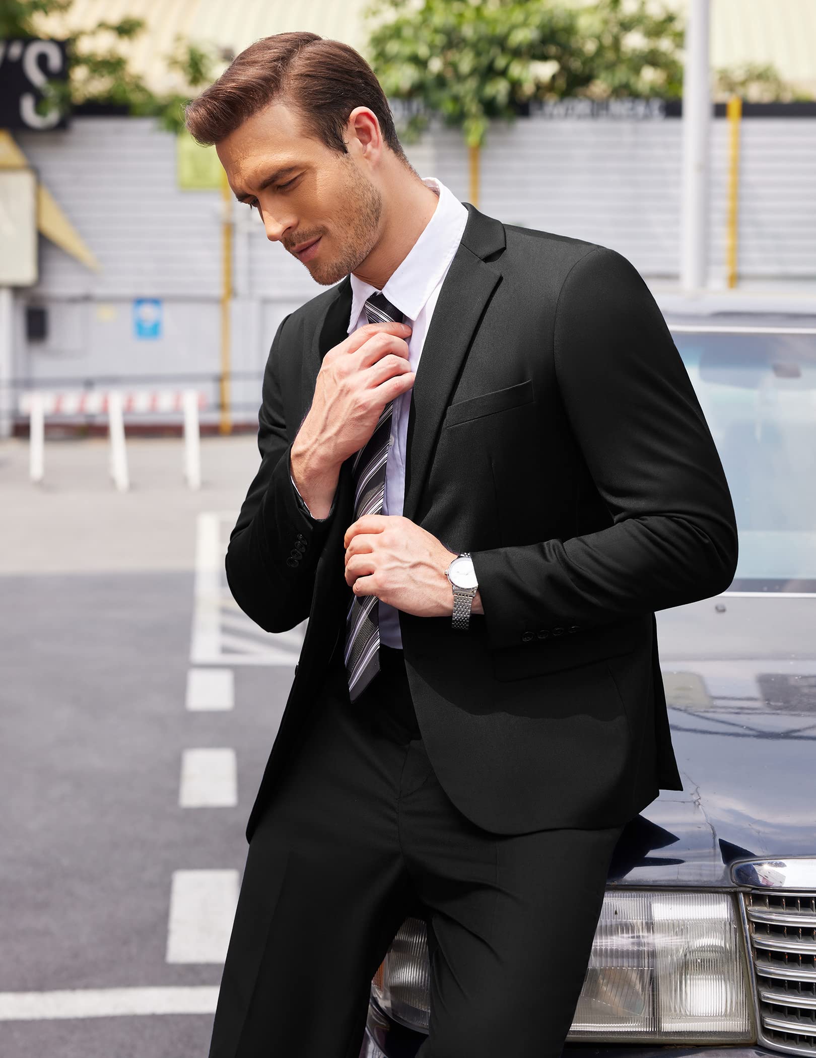 COOFANDY Men's 2-Piece Suit Set - Classic Fit 2-Button Tuxedo Jacket & Dress Pants for Wedding, Business, Prom & Formal Events | Perfect for Office, Dinner Parties & Special Occasions