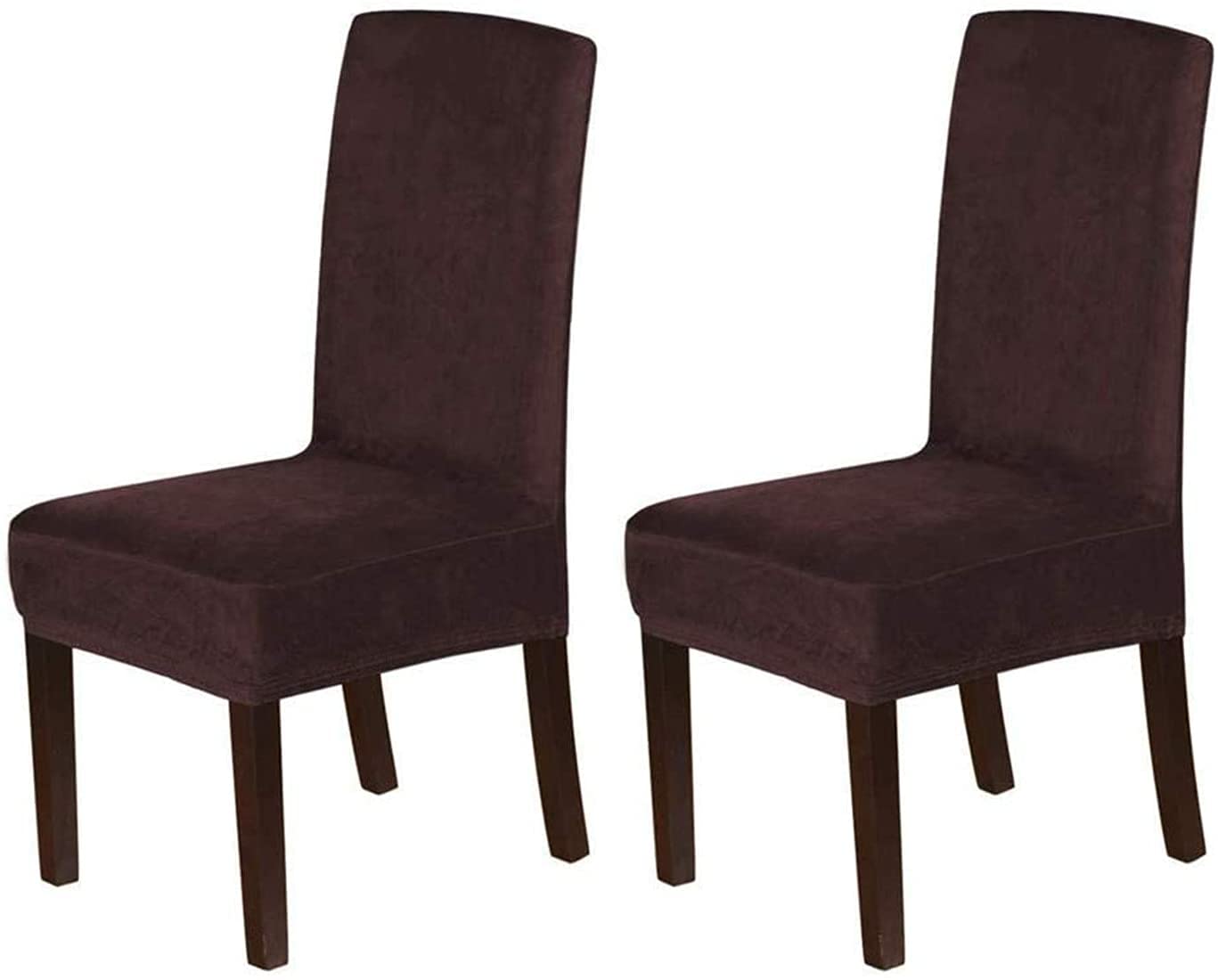 Velvet Dining Chair Covers Set of 2 - Washable Stretch Slipcovers for Home & Restaurant Use