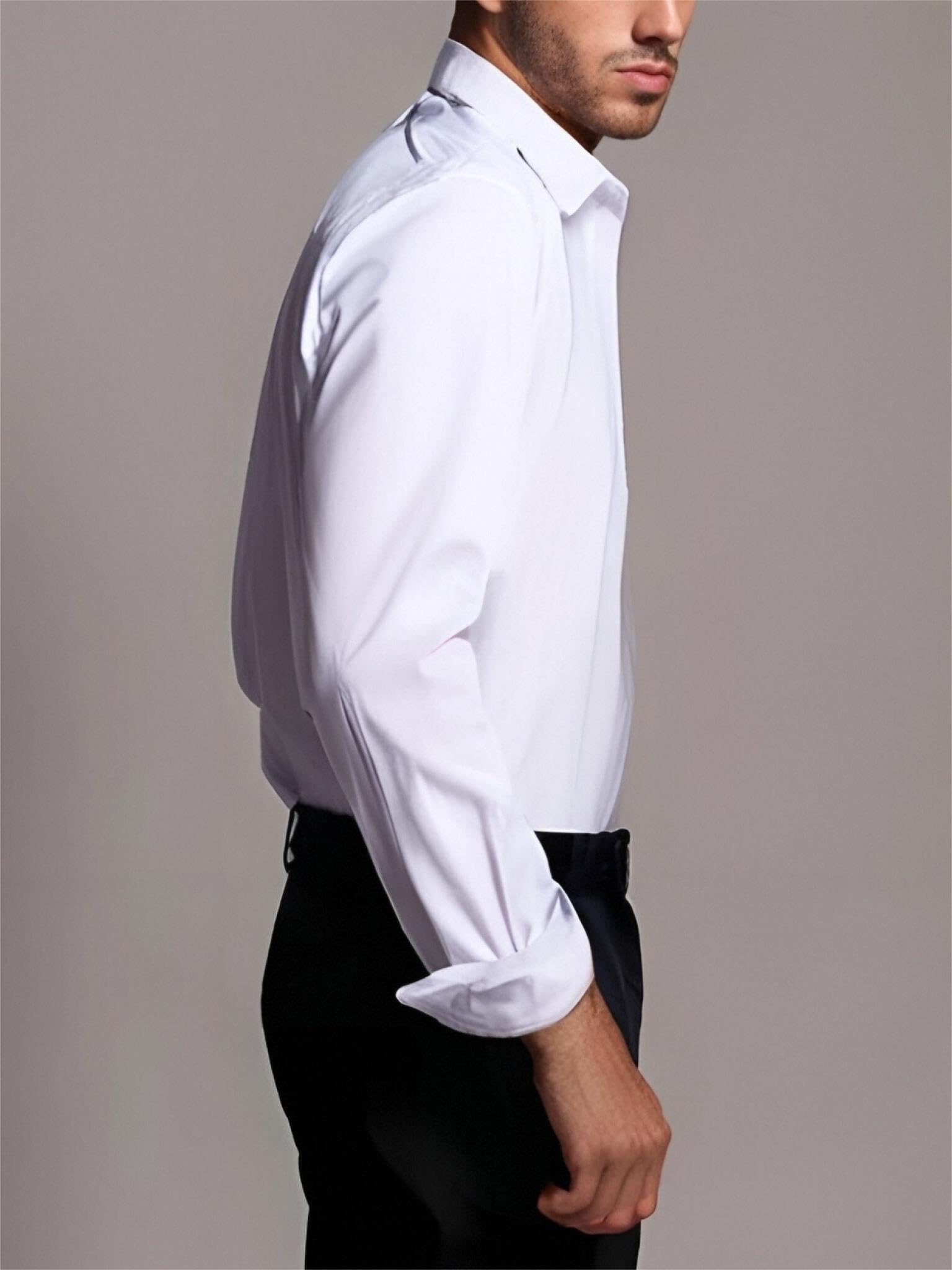 BEILU Men's Slim Fit Stretch Dress Shirts - Formal Long Sleeve Button Down Shirt for Business, Office & Special Occasions | Comfortable & Stylish Work Attire