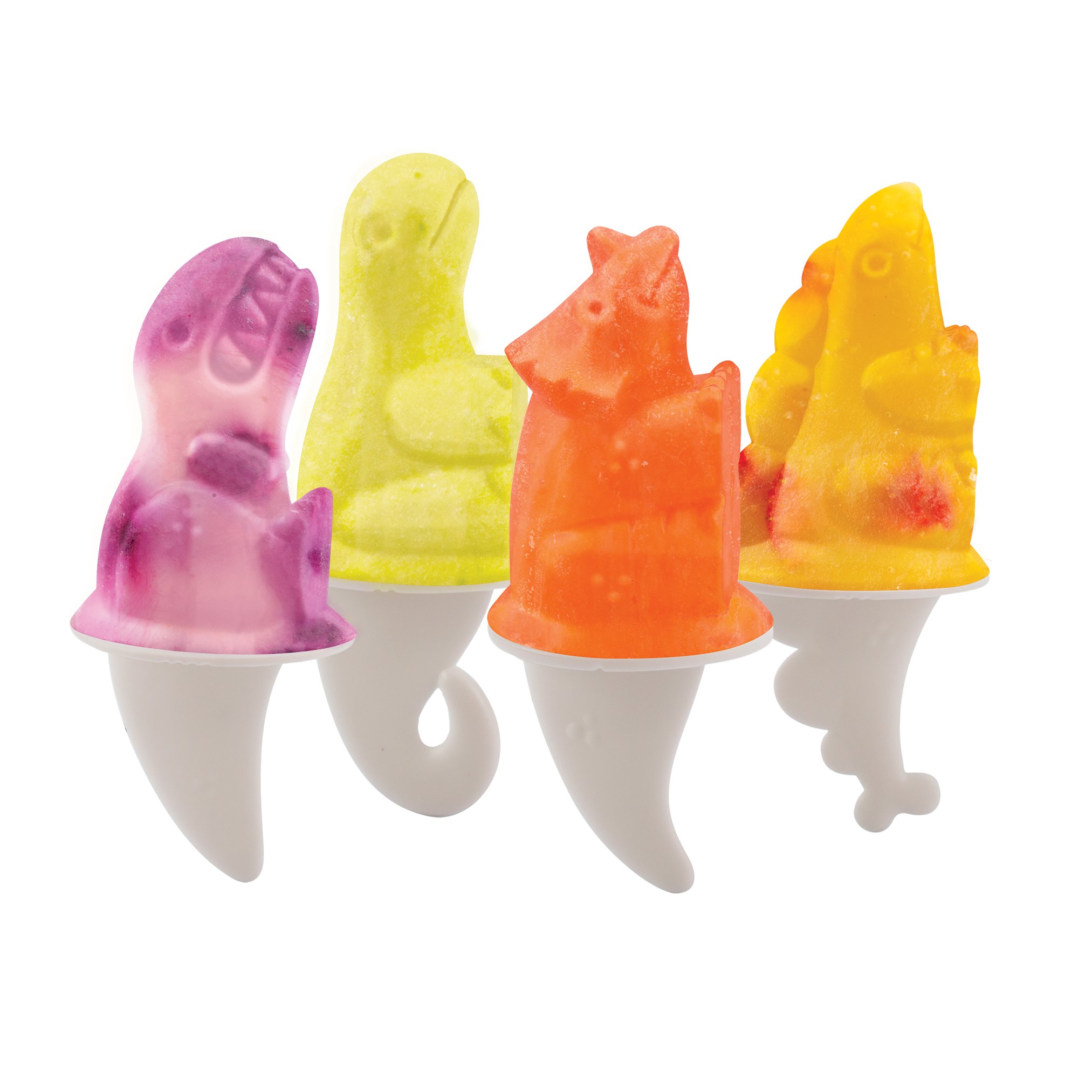 Tovolo Dinosaur Silicone Popsicle Molds with Sticks - 4 Cavity Ice Pop Maker for Homemade Frozen Treats, BPA-Free & Dishwasher Safe - Perfect for Kids Snacks, Summer Parties & Healthy Desserts