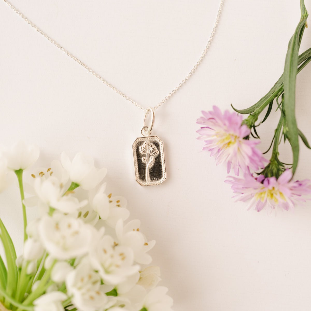 FRAICHE May Birth Flower Necklace - Hawthorne Silver Jewelry for Women, Perfect Gift for Mother's Day, Birthday & Anniversary