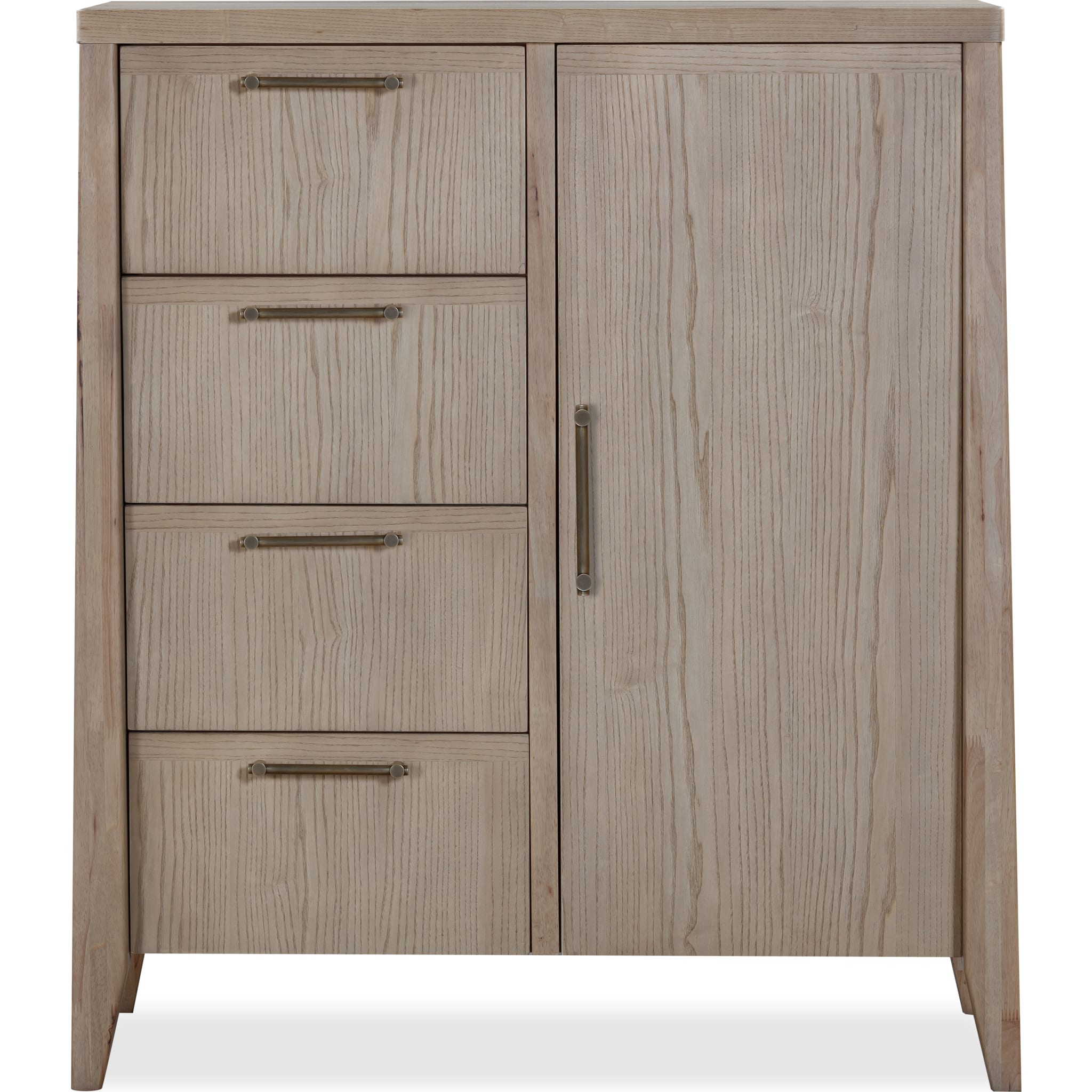 Sumire 4-Drawer 1-Door Ash Wood Chest in Ginger - Stylish Storage for Bedroom, Living Room, or Office Organization