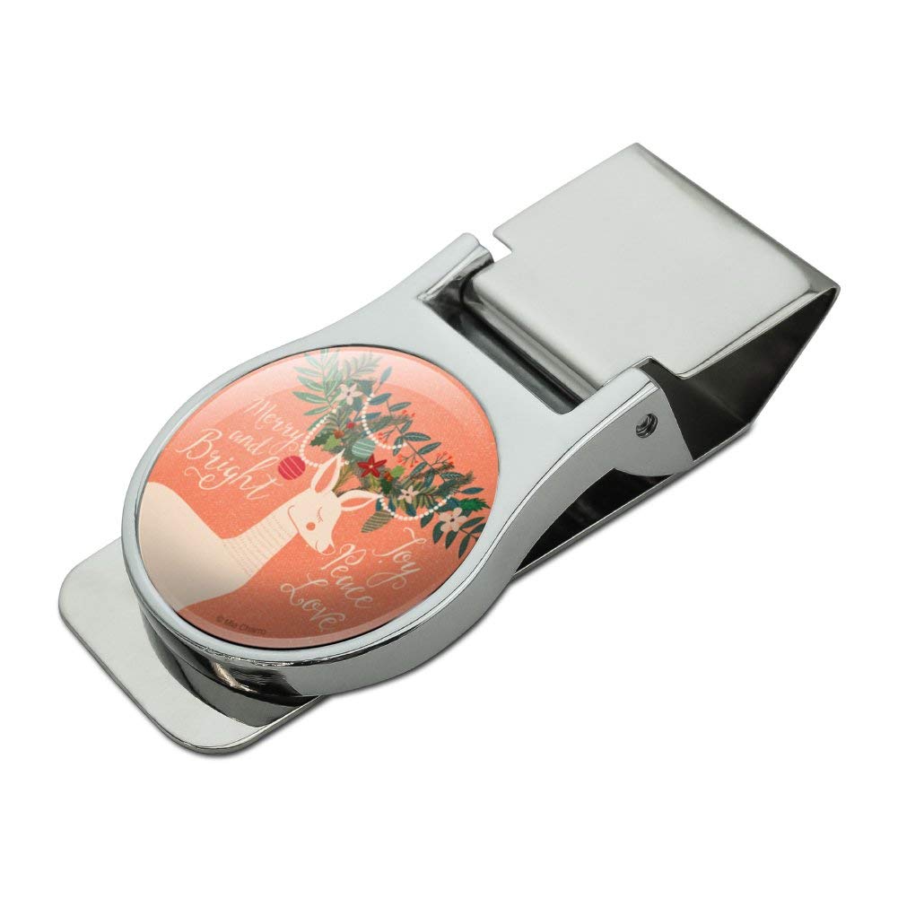 Christmas Deer Money Clip - Satin Chrome Plated Metal Gift for Men | Holiday Cash Holder for Wallets, Bills & Credit Cards | Perfect Christmas, Birthday & Anniversary Present
