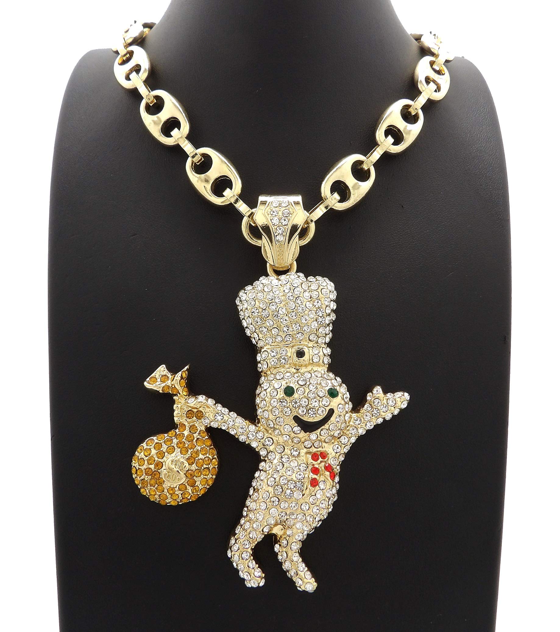 SJ ICED Out Doughboy Money Bag Pendant with 20