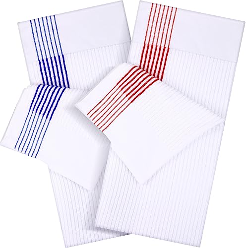 White With Red, Blue Stripe