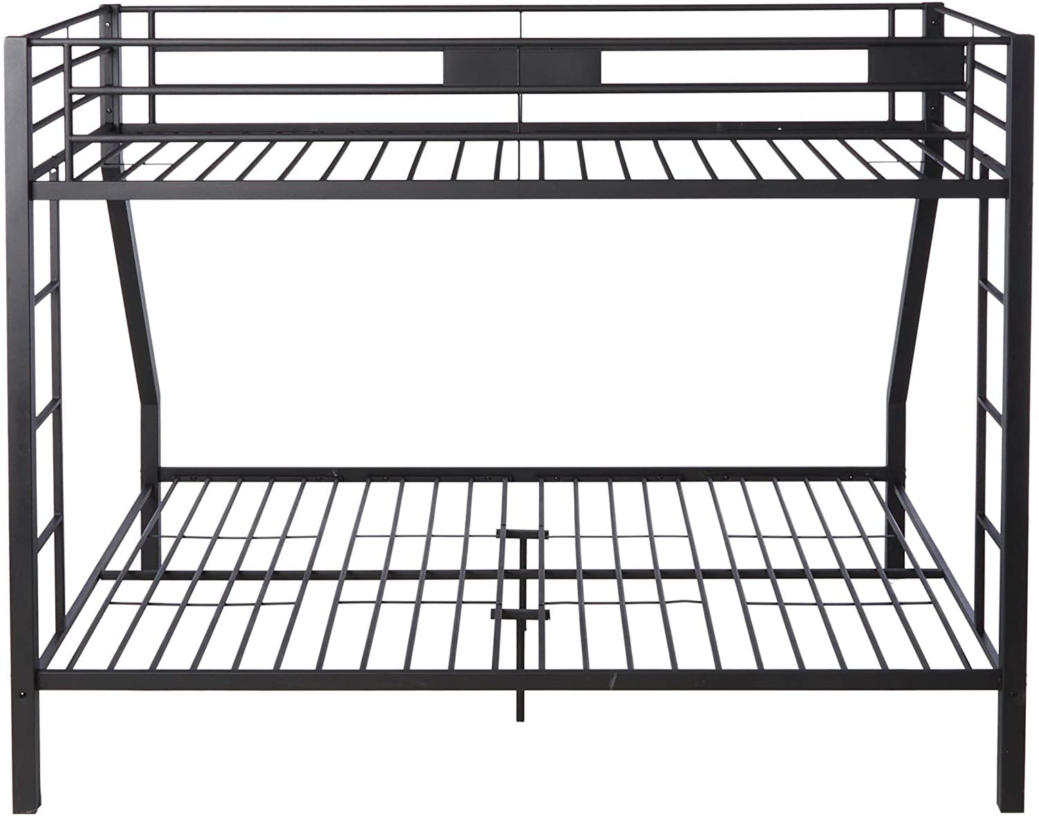 Sturdy Heavy-Duty Metal Queen Bunk Bed Frame - Reinforced Guardrails & Ladder for Kids, Teens & Adults - Twin XL Over Queen Size - Easy Assembly - Durable Thick Steel Construction for Home, Dorm or Guest Room