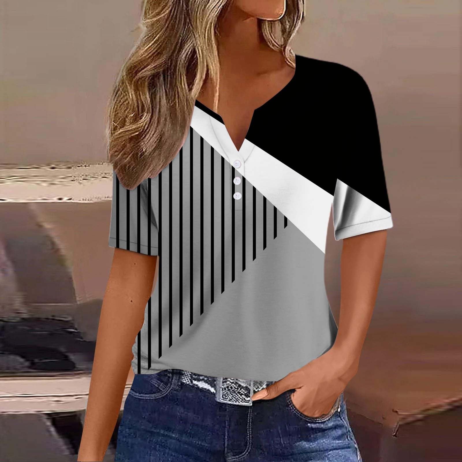 2024 Women's Summer Tops - Plus Size Short Sleeve Blouses & Lace Pleated Tunic Shirts for Casual Wear, Beach Outfits & Summer Vacations