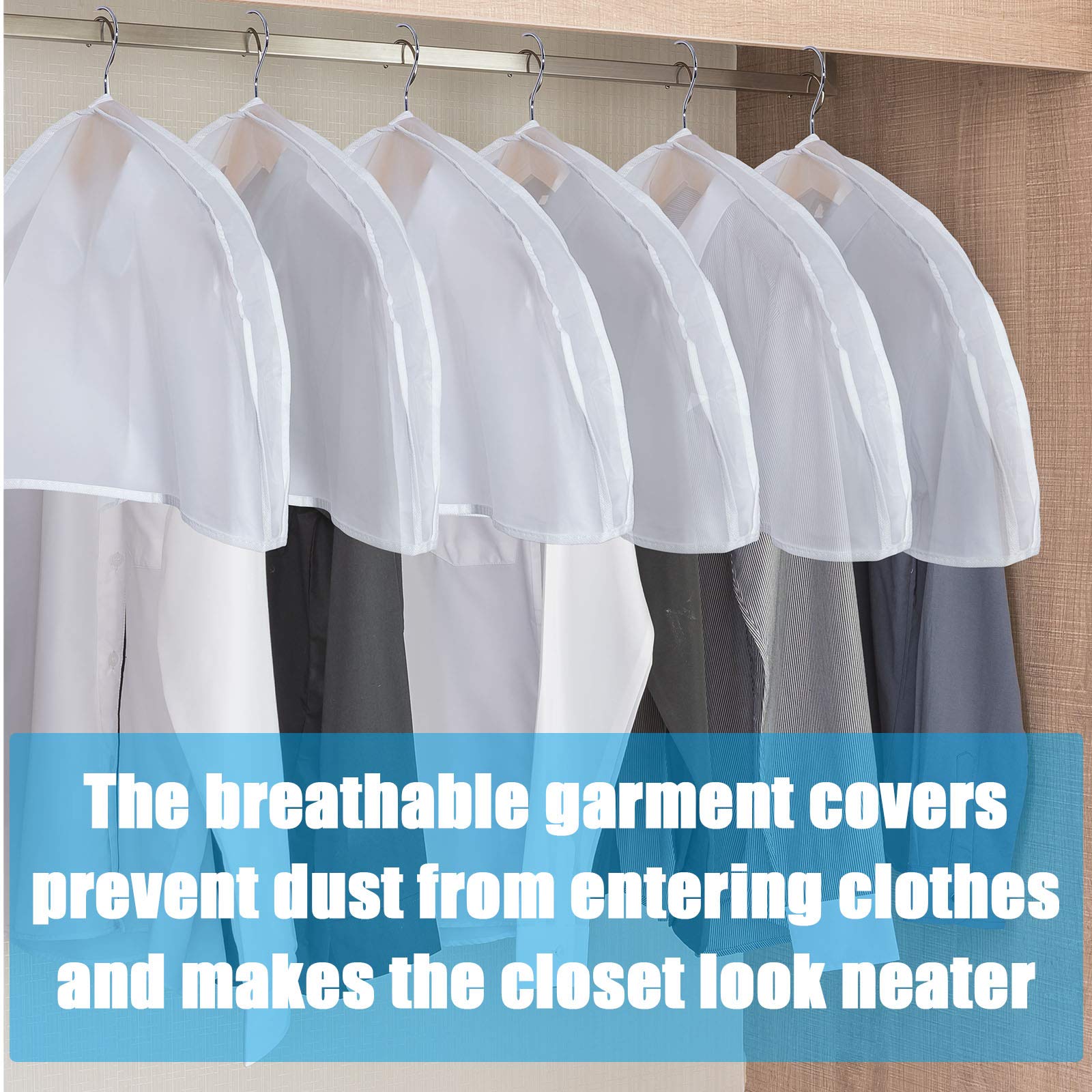 24 Pack Shoulder Dust Covers for Hanging Clothes - 24