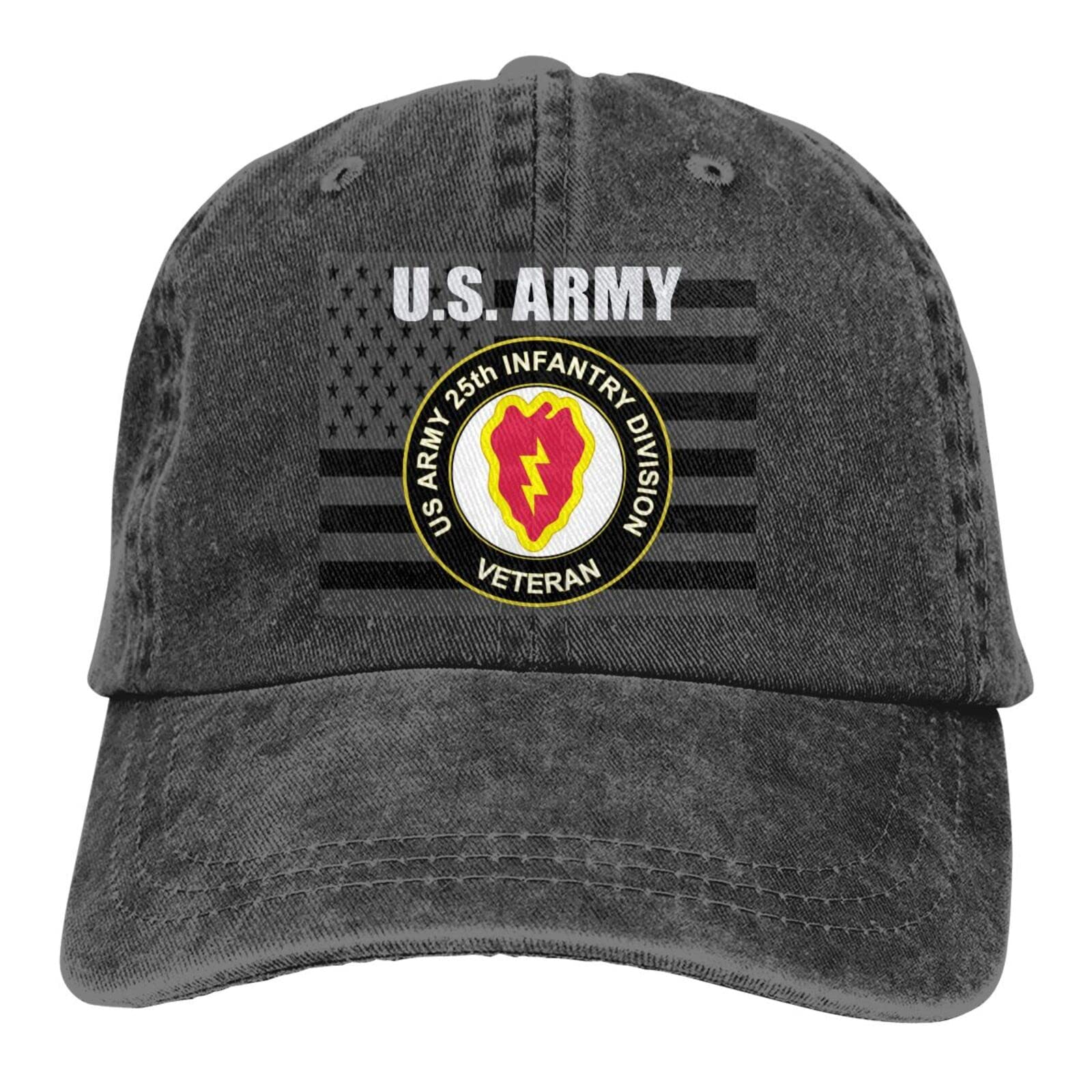 US Army 25th Infantry Division Unisex Baseball Cap - Vintage Denim Sandwich Hat for Military Enthusiasts | Perfect for Outdoor Activities, Hiking & Casual Wear