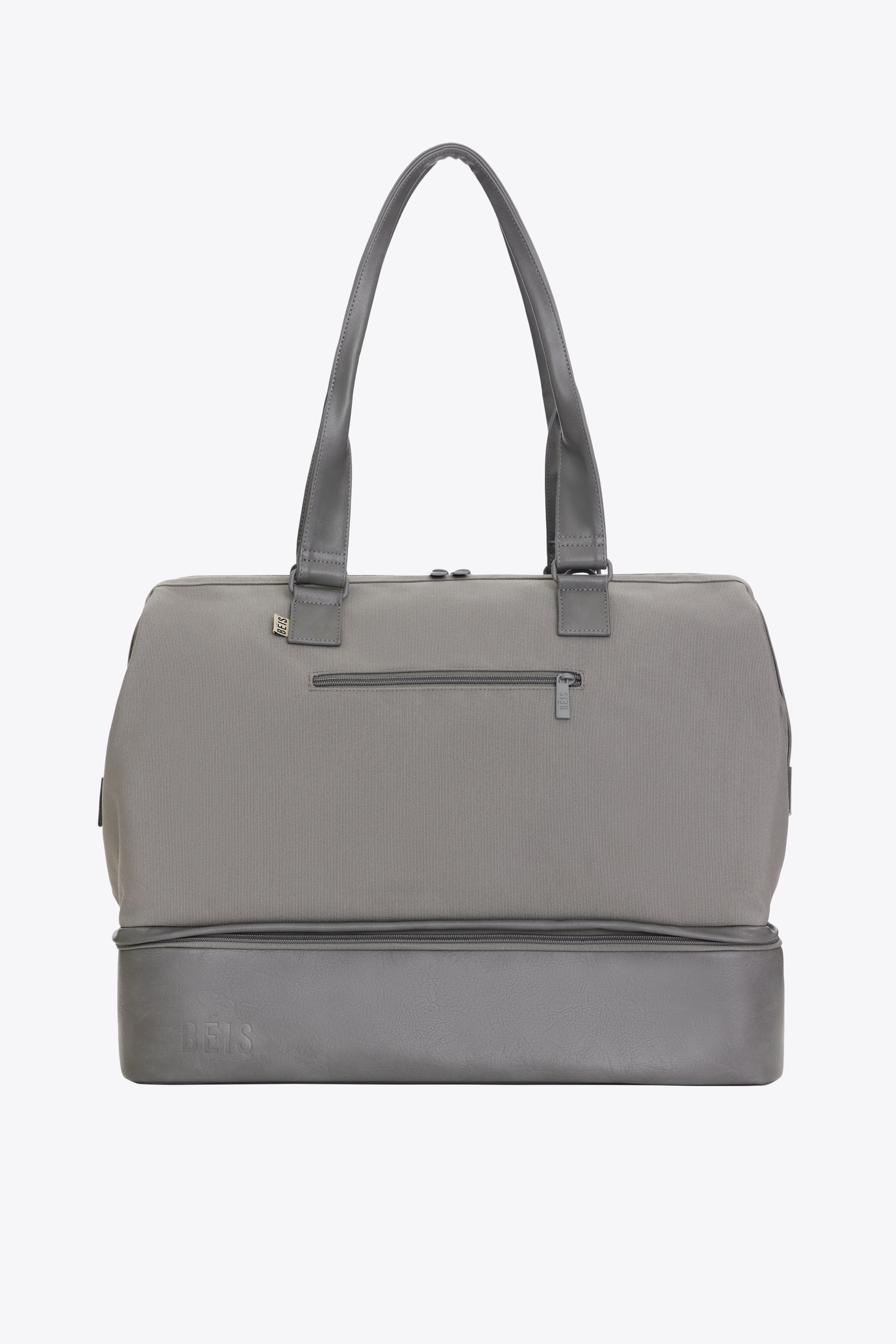 Grey Convertible Weekender Bag - Stylish & Spacious Travel Duffel for Weekend Getaways, Gym, and Business Trips