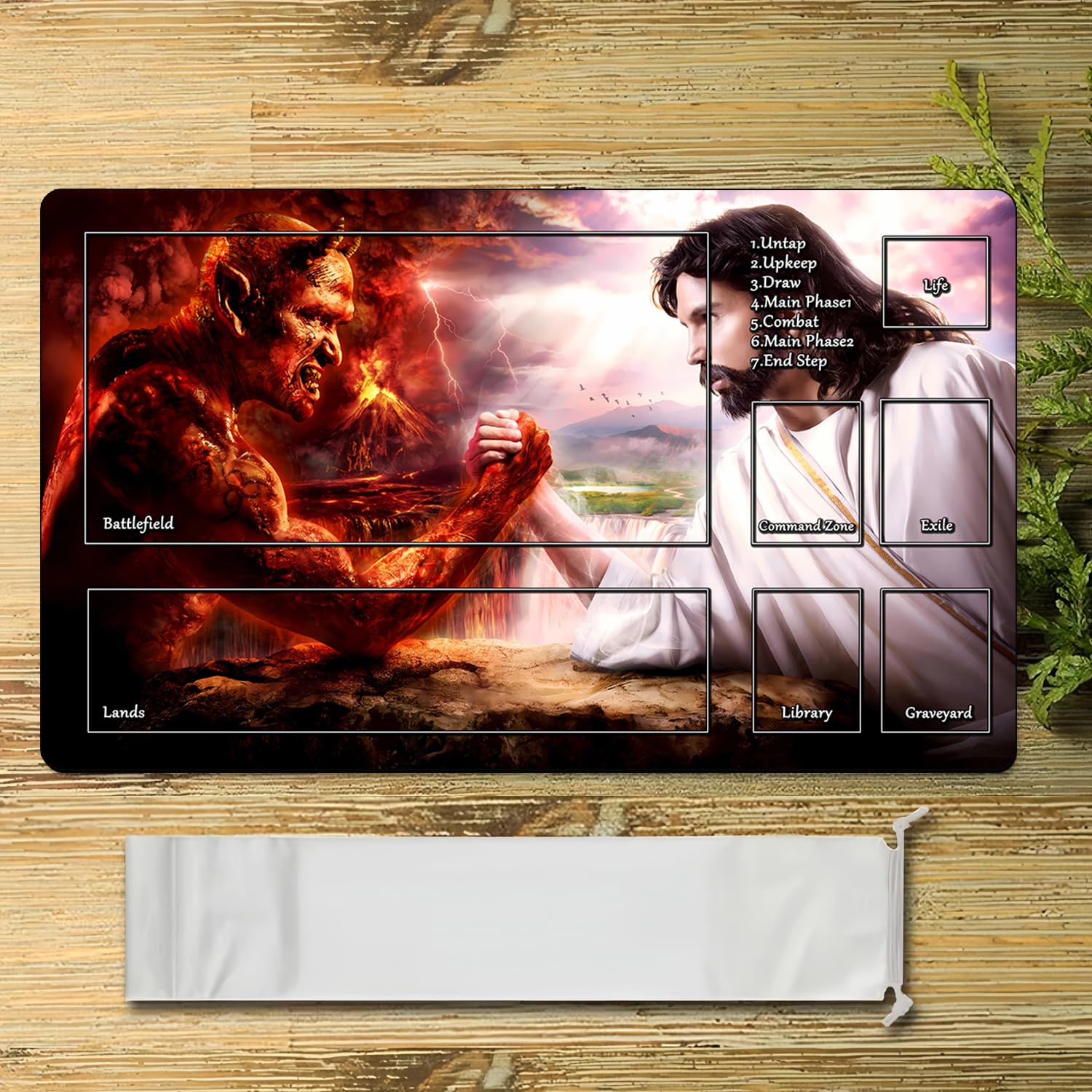 Premium MTG Playmat 24x14 Inches - Non-Slip Rubber Surface Trading Card Game Mat with Storage Bag for Magic: The Gathering, Yu-Gi-Oh & TCG Battles - Perfect for Tournaments, Game Nights & Collectors