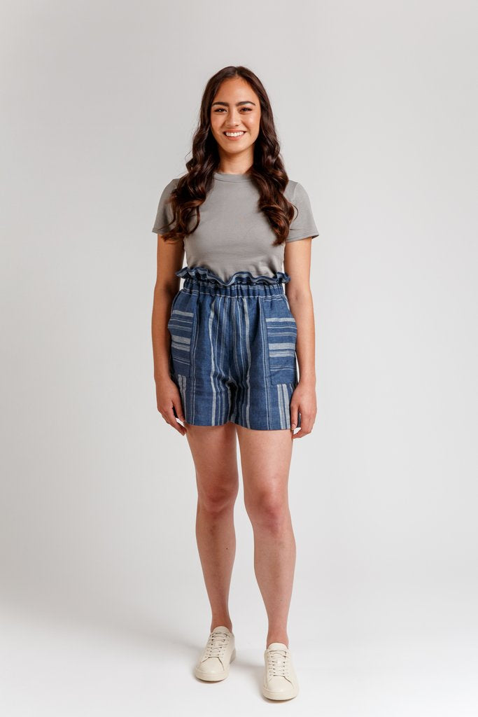 Megan Nielsen Opal Trousers & Shorts - Women's High Waist Linen Pants & Summer Shorts for Casual Wear, Office, and Travel