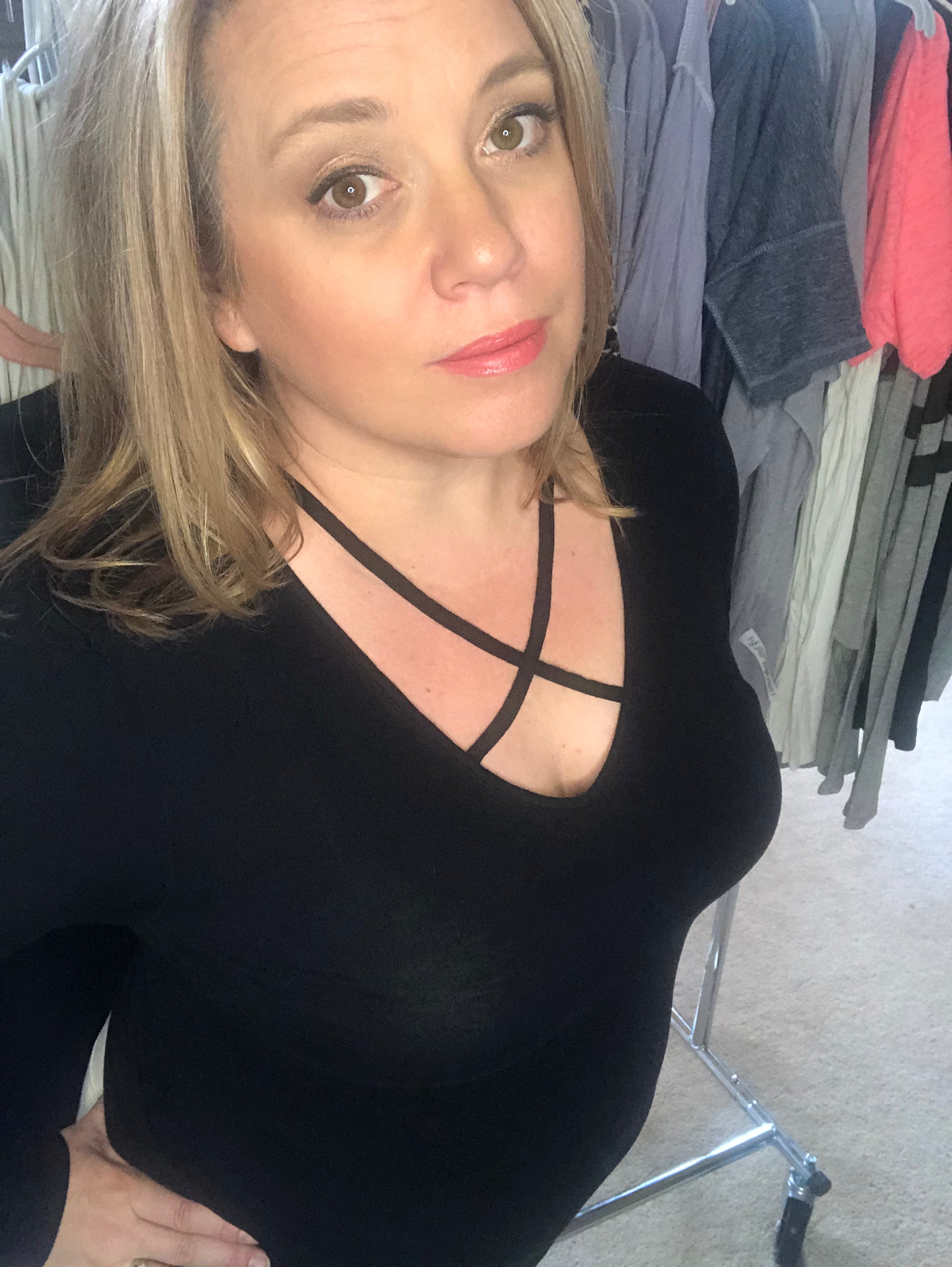 Jennifer Women's Long Sleeve Criss Cross Front T-Shirt | Soft Cotton Casual Top | Made in USA | Perfect for Work, Date Night & Everyday Wear