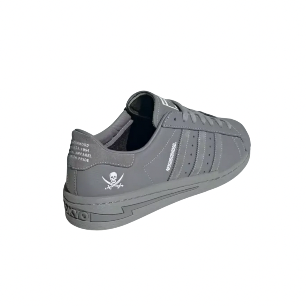 Adidas Superstar Sneakers - Neighborhood Cement Grey & Cloud White - Casual Streetwear Shoes for Men & Women | Perfect for Everyday Wear, Gym, and Urban Fashion
