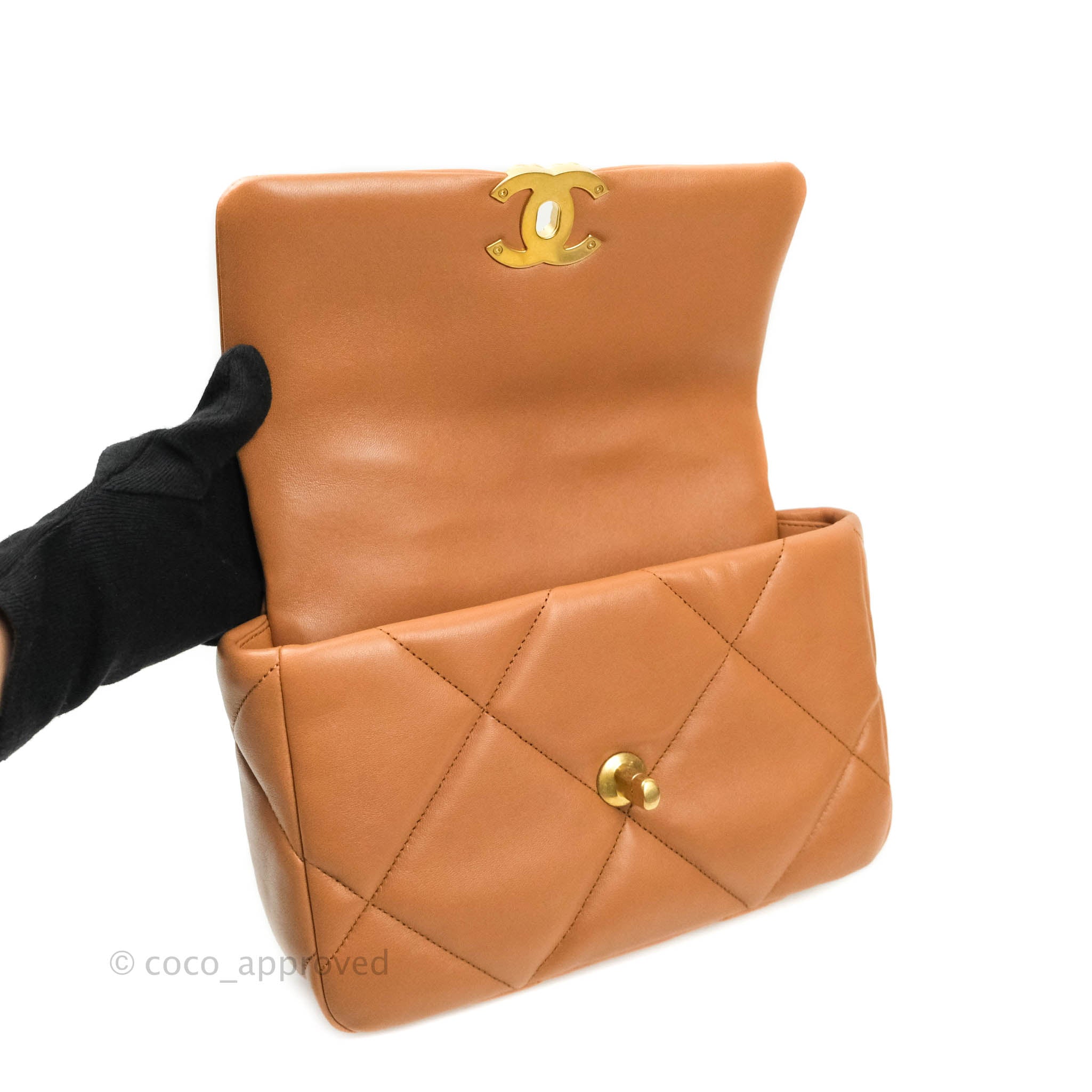 Chanel 19 Small Handbag in Dark Beige Caramel with Mixed Hardware - Perfect for Work, Travel & Evening Events