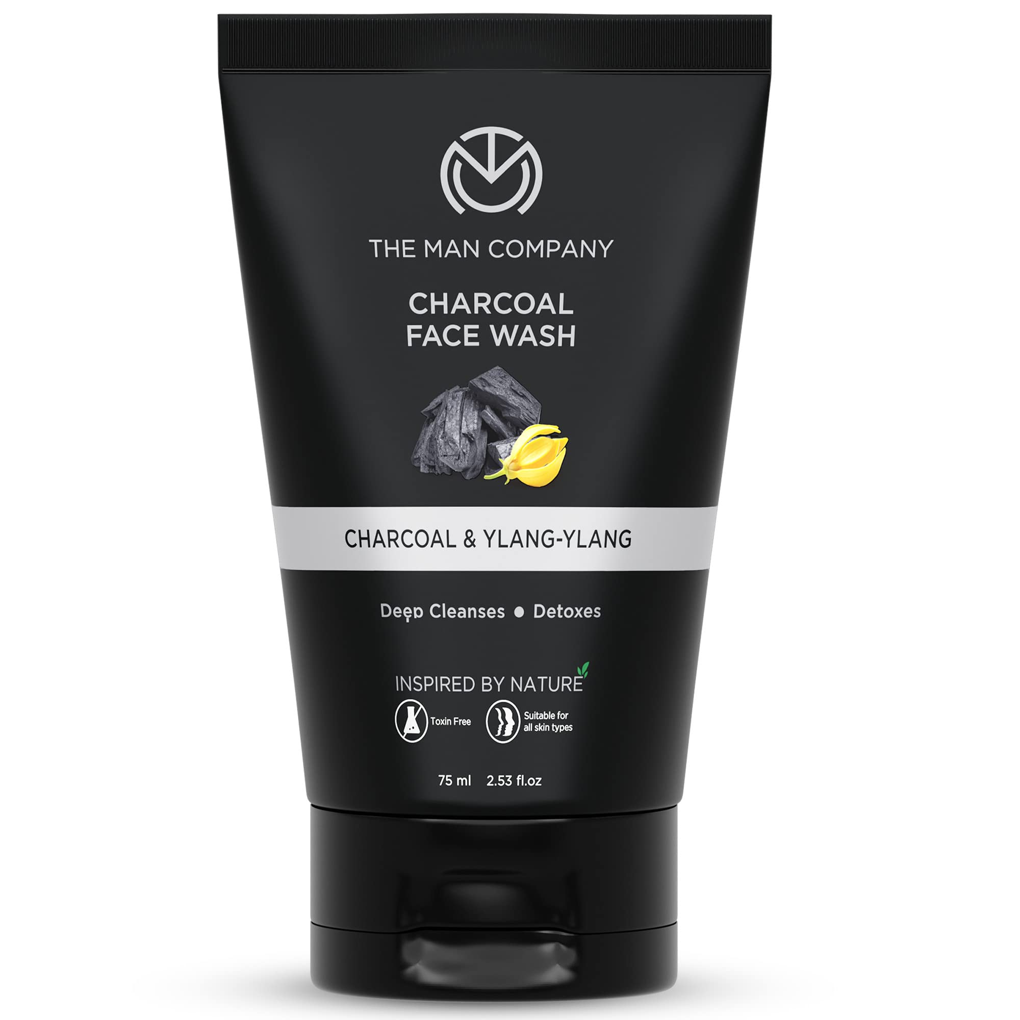 The Man Company Charcoal Face Wash for Men - Anti Pollution, Acne & Oil Control, Deep Cleansing, Blackhead Removal - 75ml for All Skin Types | Perfect for Daily Skincare Routine & Post-Workout Cleansing