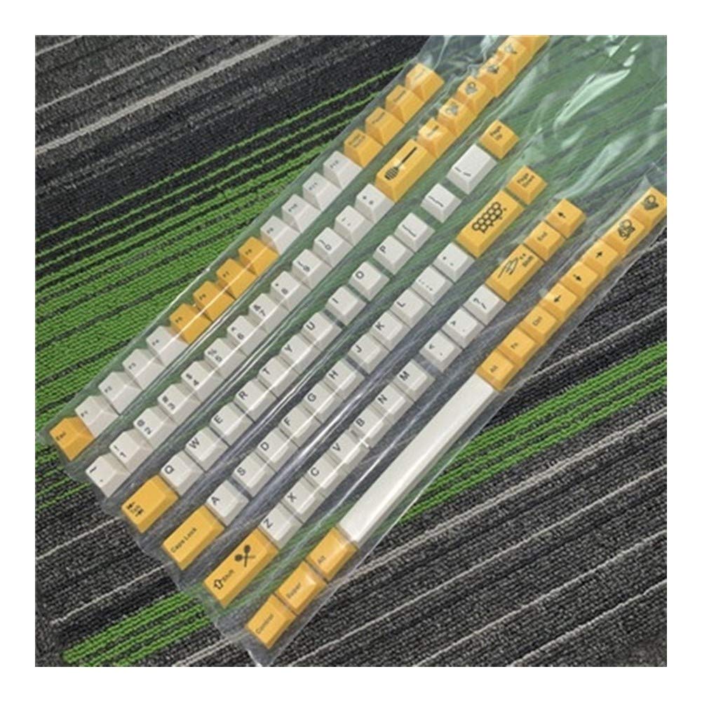 108-Key PBT Dye-Sublimation Keycap Set - Little Bee Carbon Theme (84-Key Compact Layout) for Mechanical Keyboards - Perfect for Gaming, Typing & Office Work
