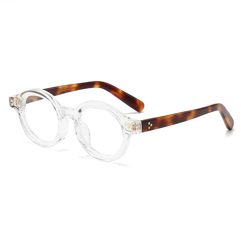 Stylish Unisex Black Acetate Round Eyeglasses with Thick Full Rim - Perfect for Reading, Work, and Everyday Fashion