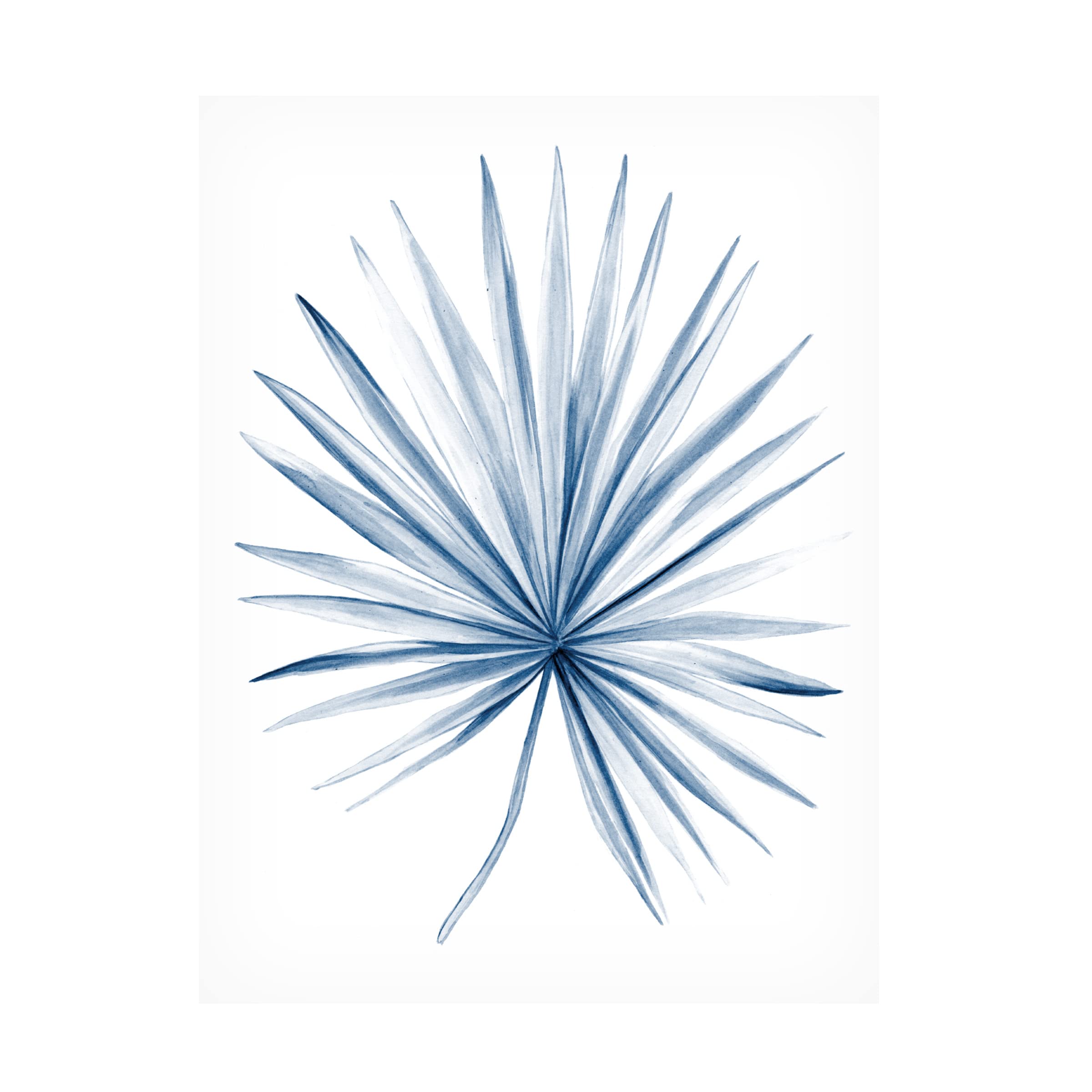 Megan Meagher 'Indigo Tropical Leaves II' Canvas Wall Art Print - Modern Botanical Home Decor for Living Room, Bedroom & Office