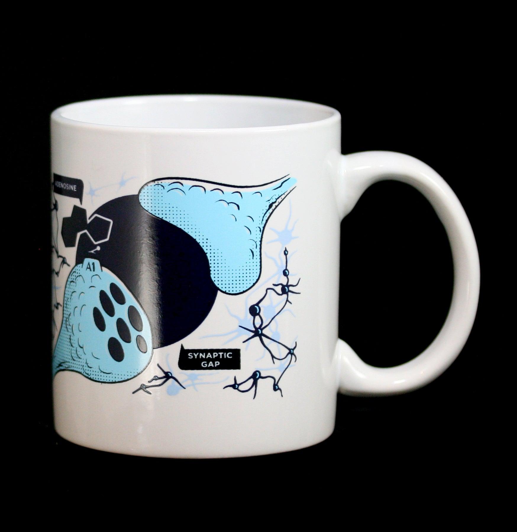 Heat Sensitive Color Changing Coffee Mug with Caffeine Molecule Design - Perfect for Coffee Lovers, Office Use & Gift Giving