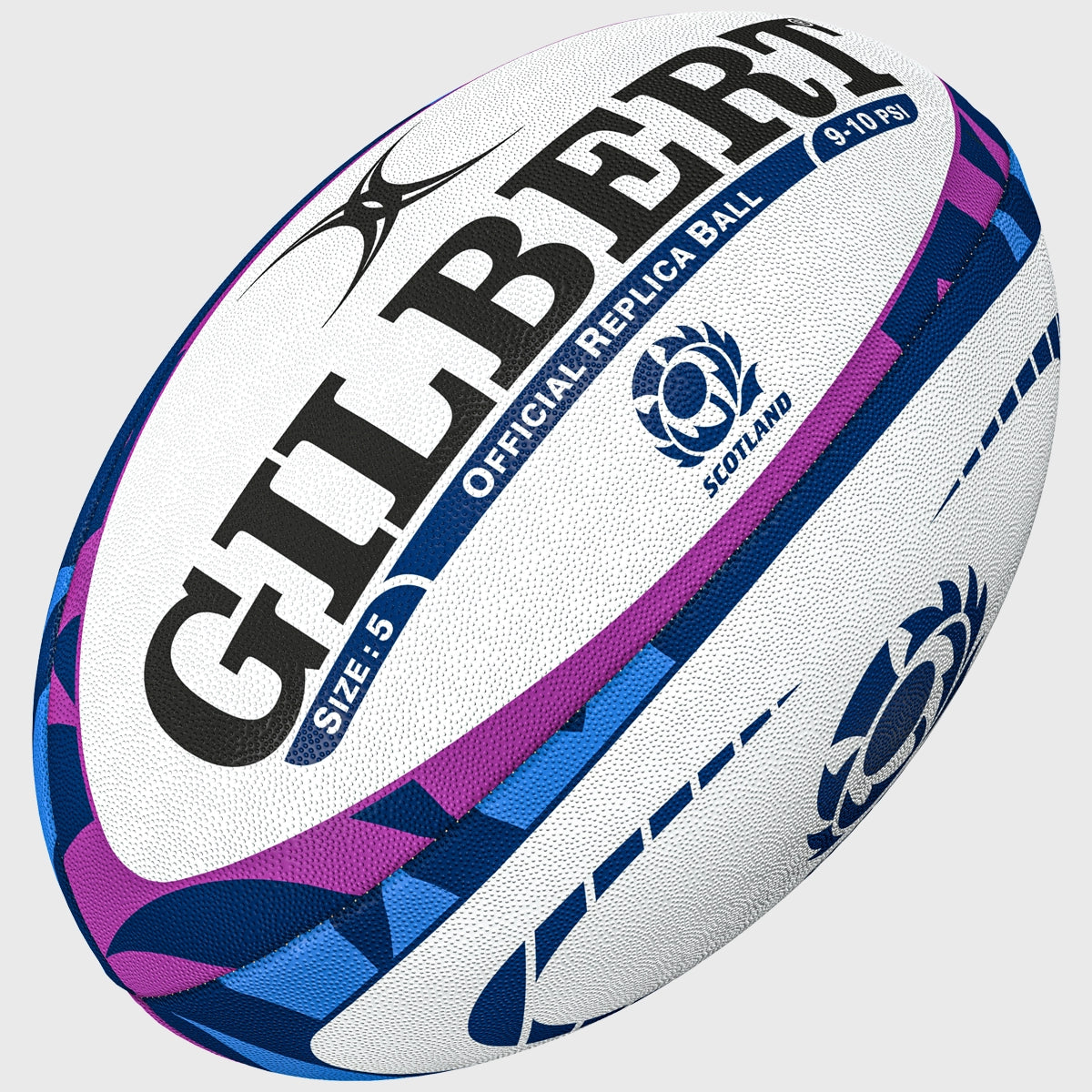 Gilbert Scotland Replica Rugby Ball - Official Size Navy & Purple Rugby Ball for Training & Matches - Perfect for Rugby Fans, Collectors & Sports Enthusiasts