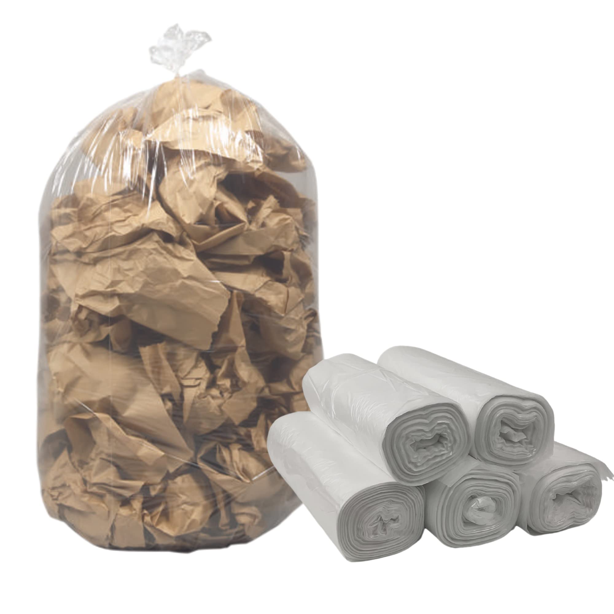 FSE 55 Gallon Heavy Duty Clear Trash Can Liners - 1 Mil Thick (250 Count) | Perfect for Commercial Kitchens, Office Buildings & Outdoor Events