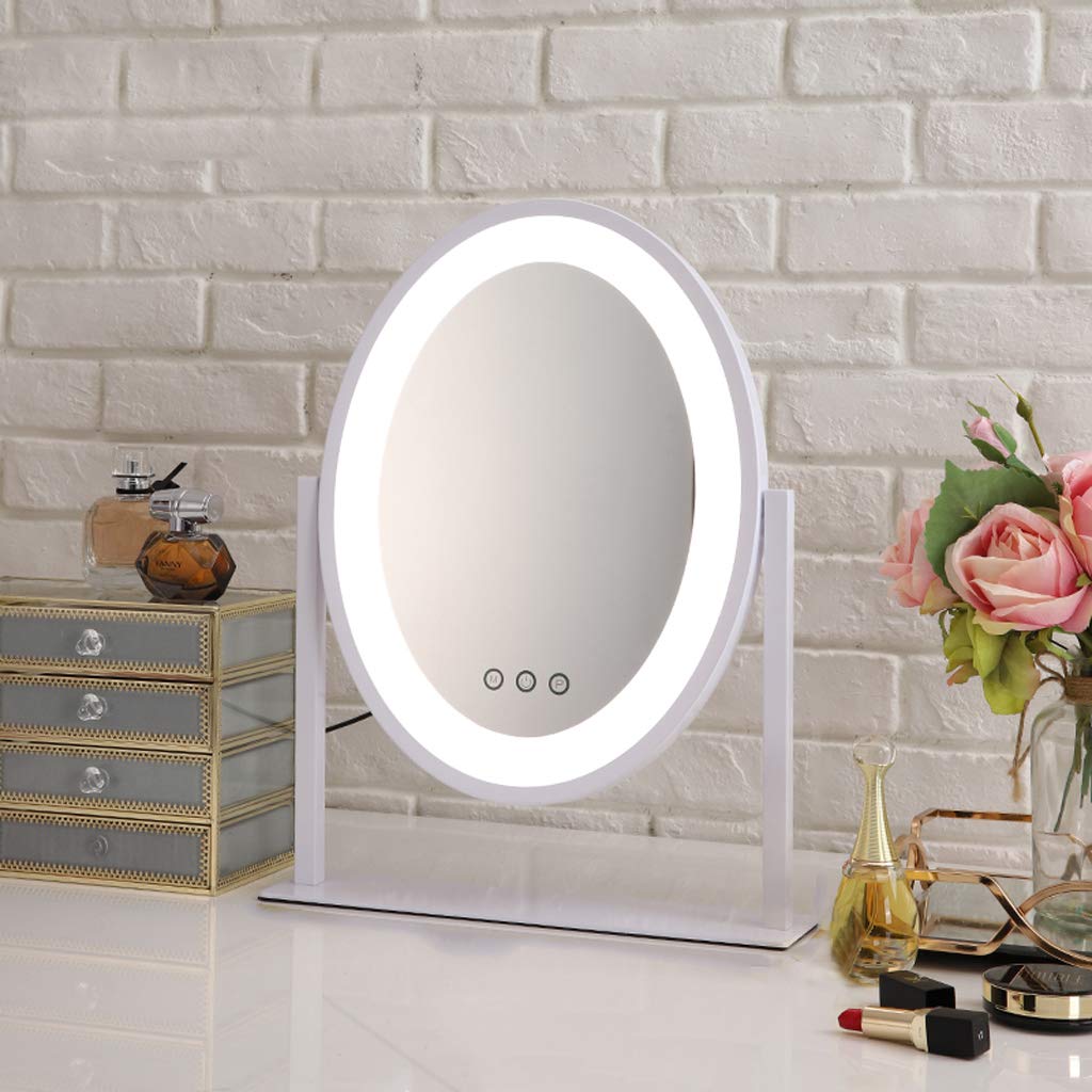 LED Makeup Mirror with Lights - 3 Color Dimmable Vanity Mirror with Touch Control, 10X Magnification & Adjustable Brightness for Home, Bathroom, Dressing Room & Travel