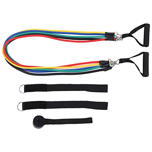 11-Piece Yoga Suspension Tension Rope Set - Elastic Fitness Resistance Bands for Pilates, Core, Arm & Waist Training - Perfect for Home Gym, Physical Therapy & Body Toning Workouts